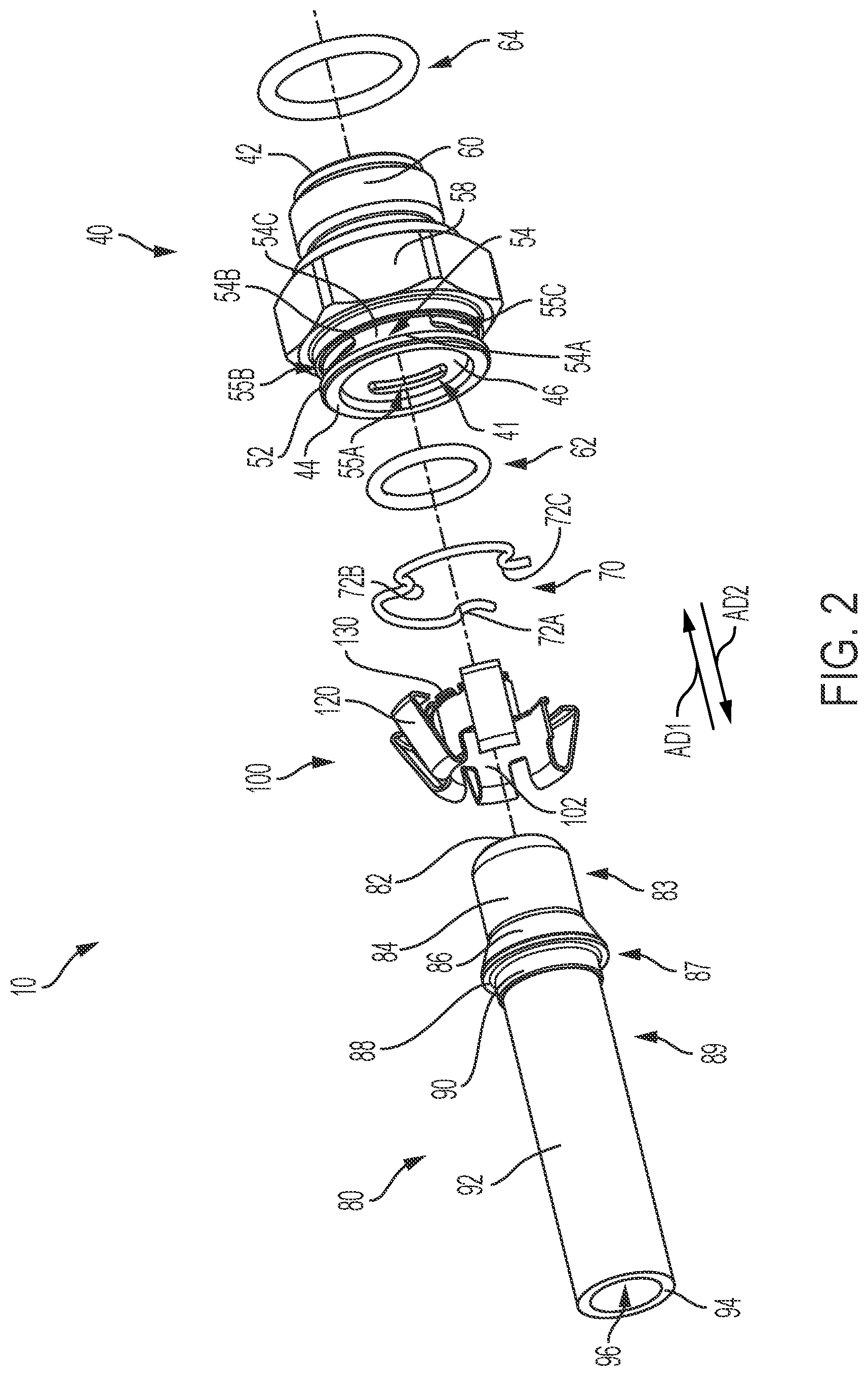 Patent US12305785 Figure 2 – Fluid connection assembly