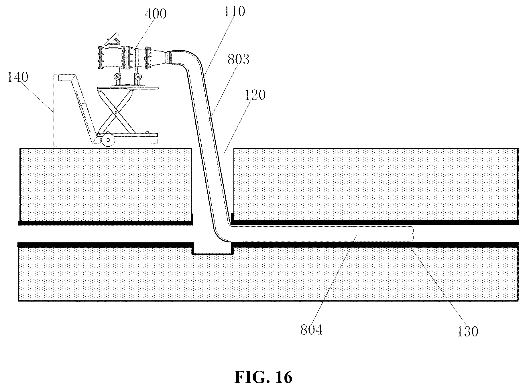 Patent US12305789 Figure 14 – Inversion lining rehabilitation equipment and method for pipe rehabilitation and reinforcement