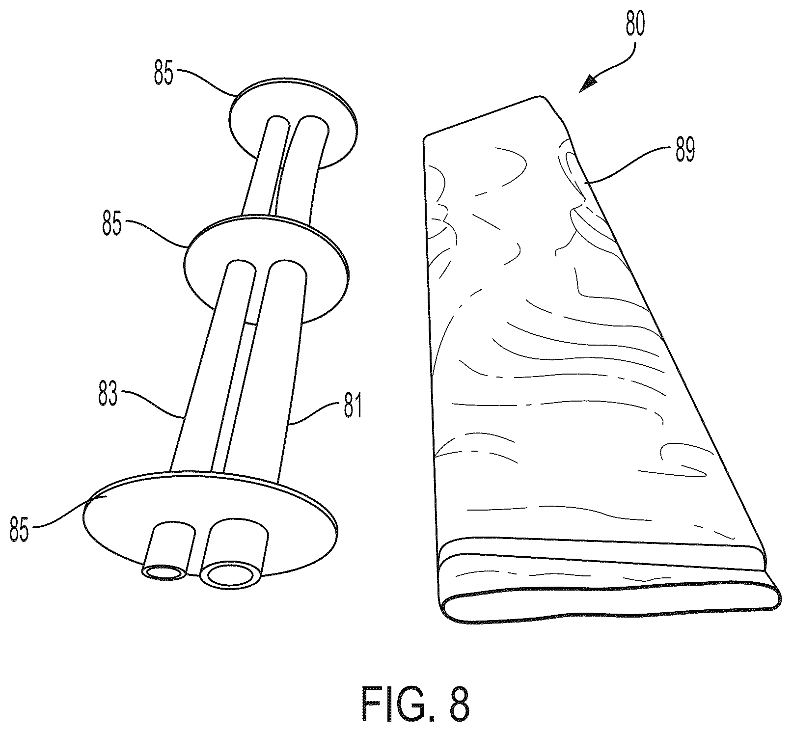 Patent US12305792 Figure 8 – Multilayer composite pipe and pipe assemblies including reflective insulation