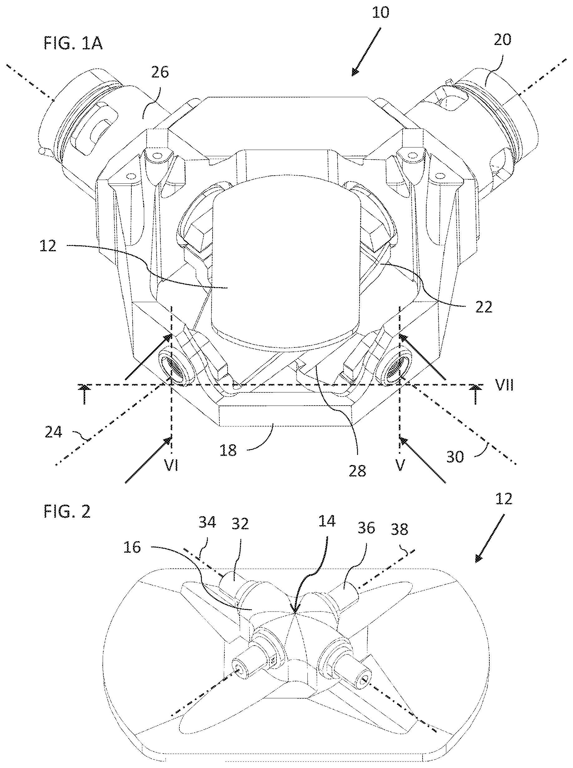 Patent US12305794 Figure 1 – Two-axis motor-driven spherical orienting mechanism
