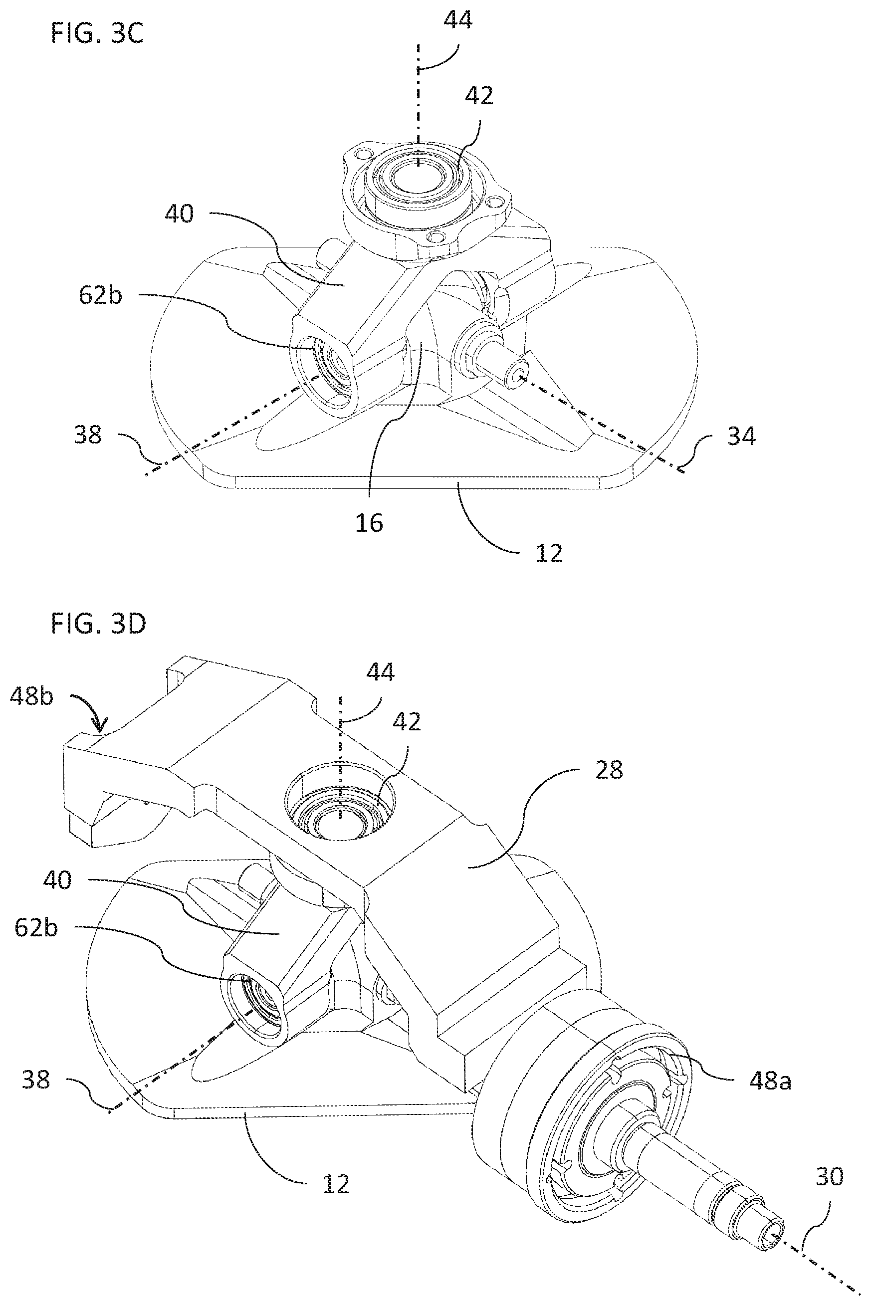 Patent US12305794 Figure 4 – Two-axis motor-driven spherical orienting mechanism