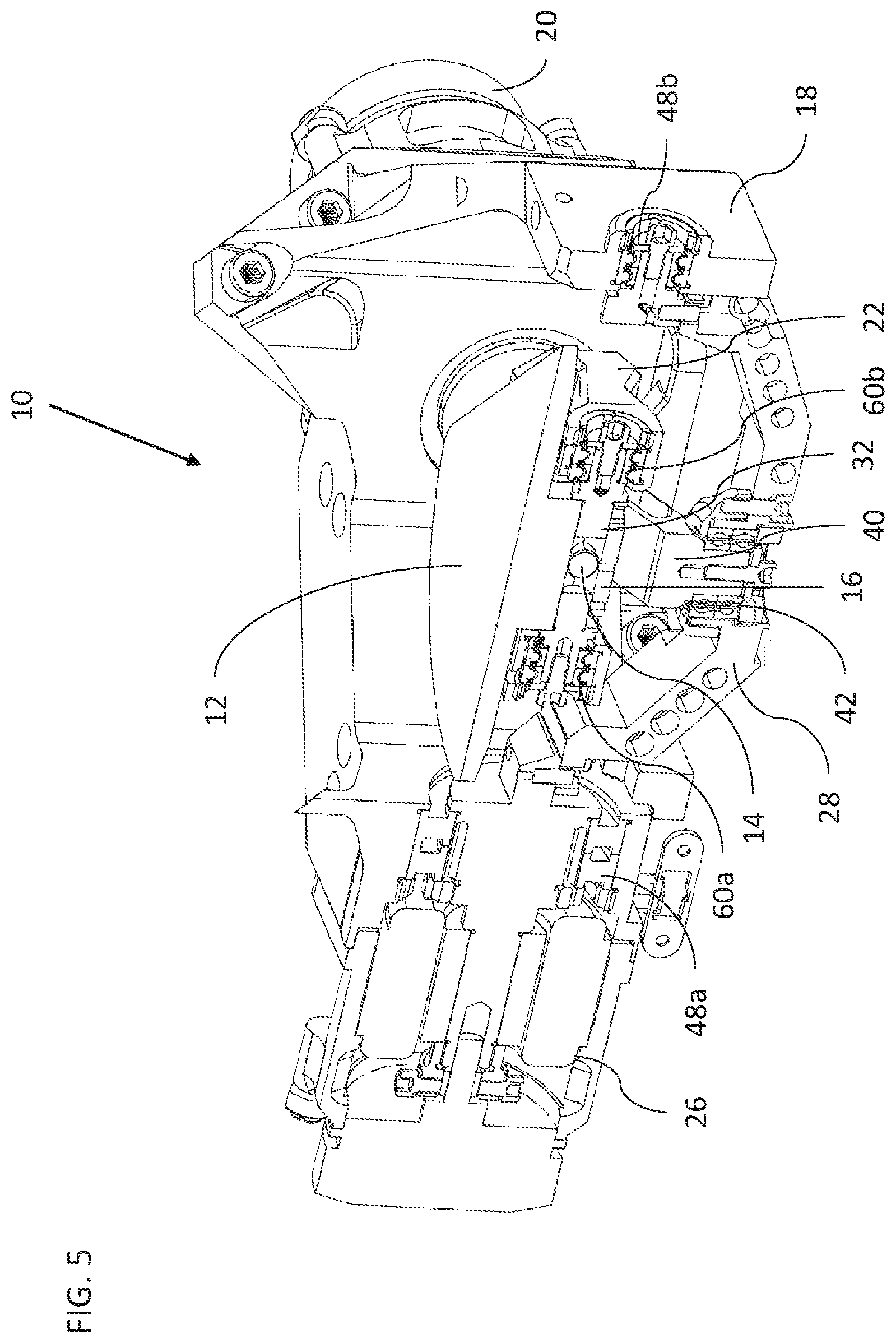 Patent US12305794 Figure 6 – Two-axis motor-driven spherical orienting mechanism