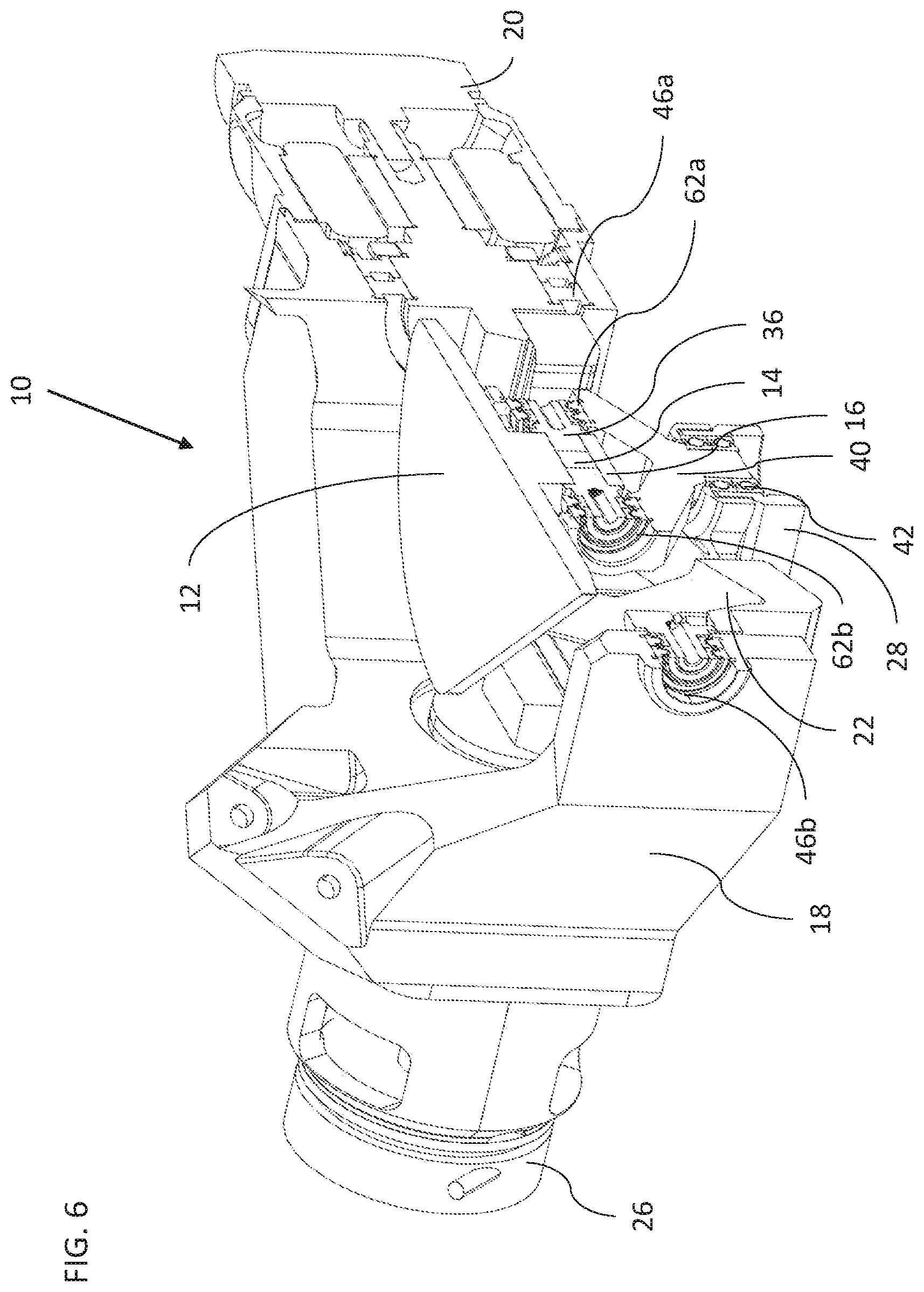 Patent US12305794 Figure 7 – Two-axis motor-driven spherical orienting mechanism