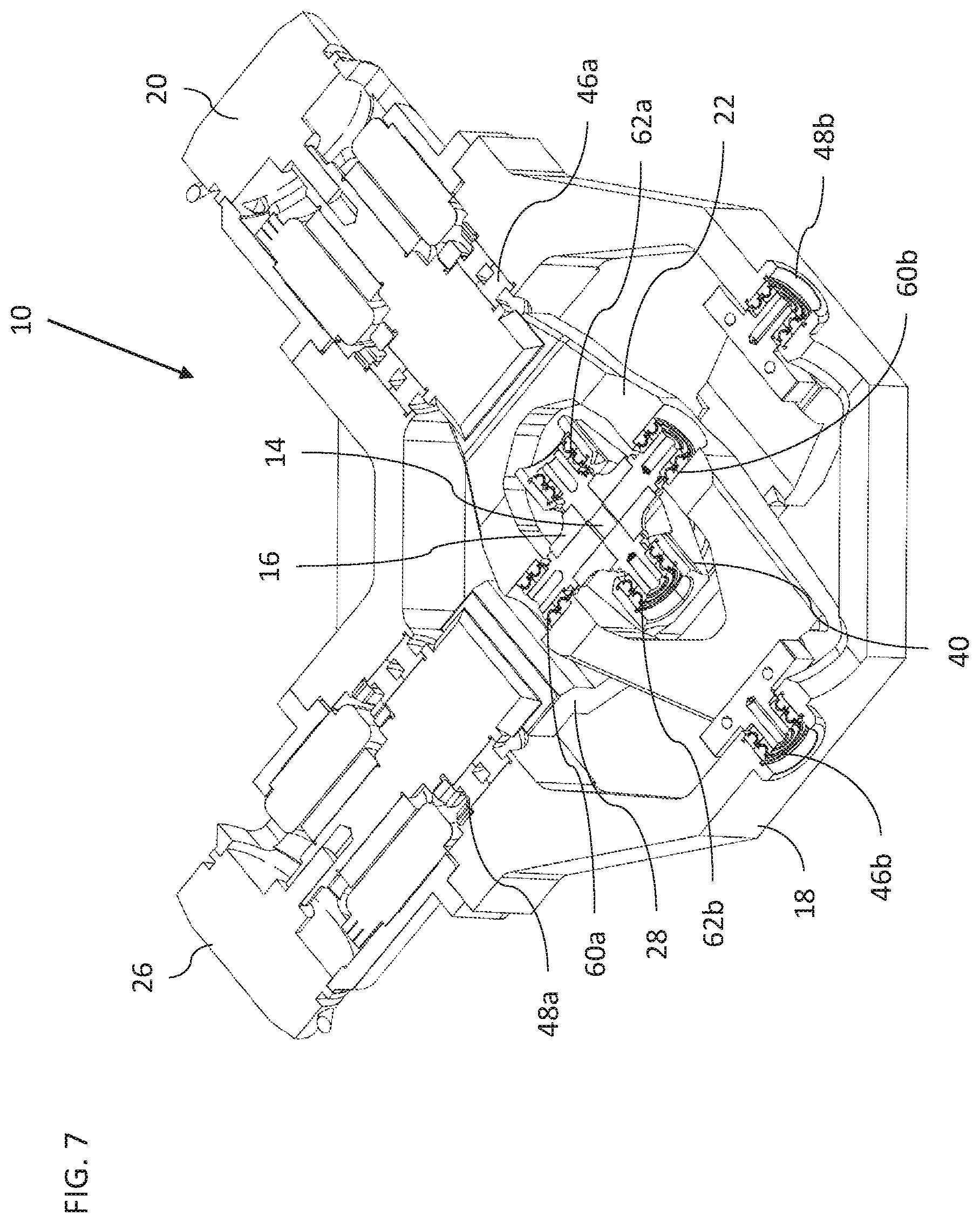 Patent US12305794 Figure 8 – Two-axis motor-driven spherical orienting mechanism