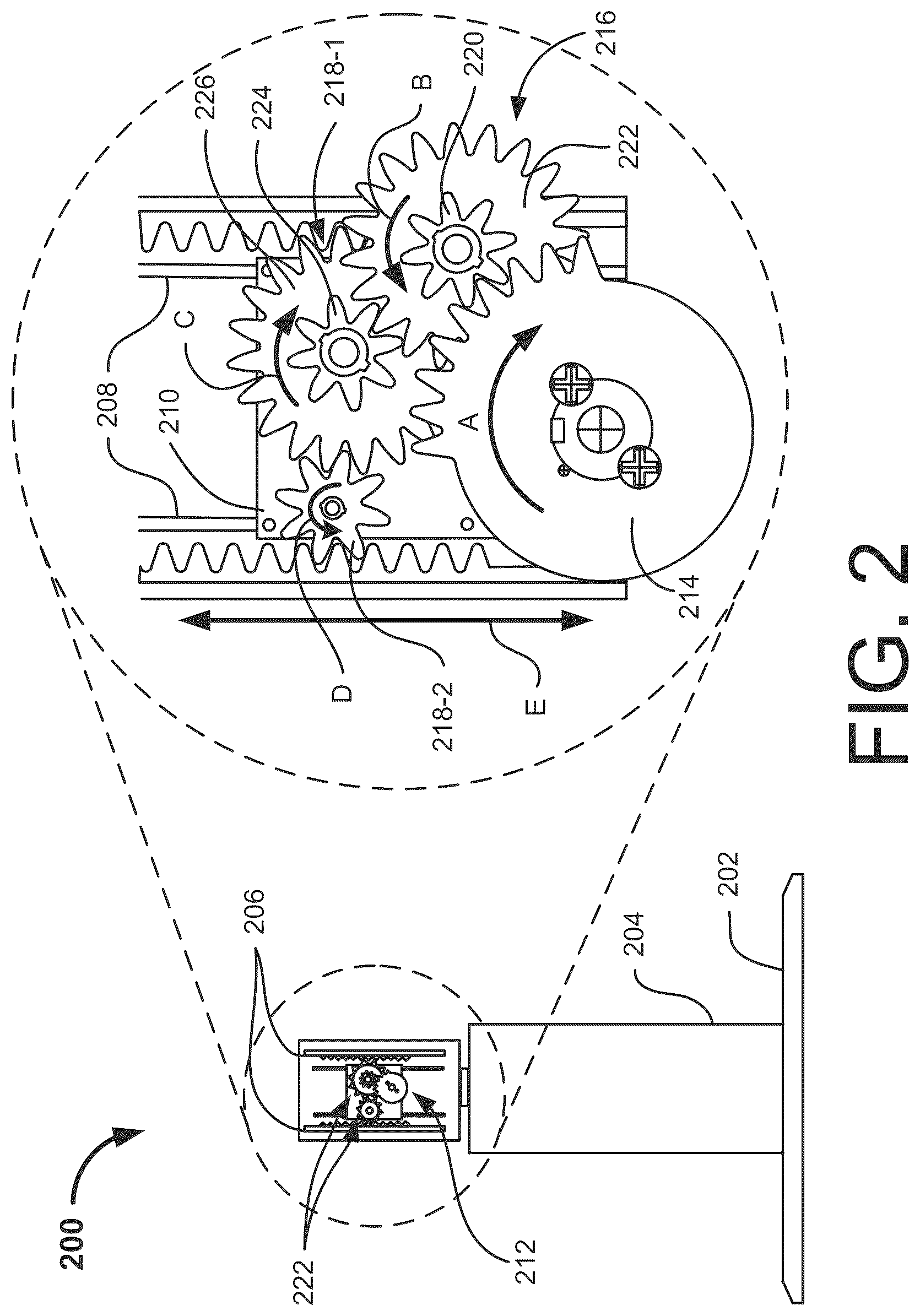 Patent US12305796 Figure 2 – Stands with gears