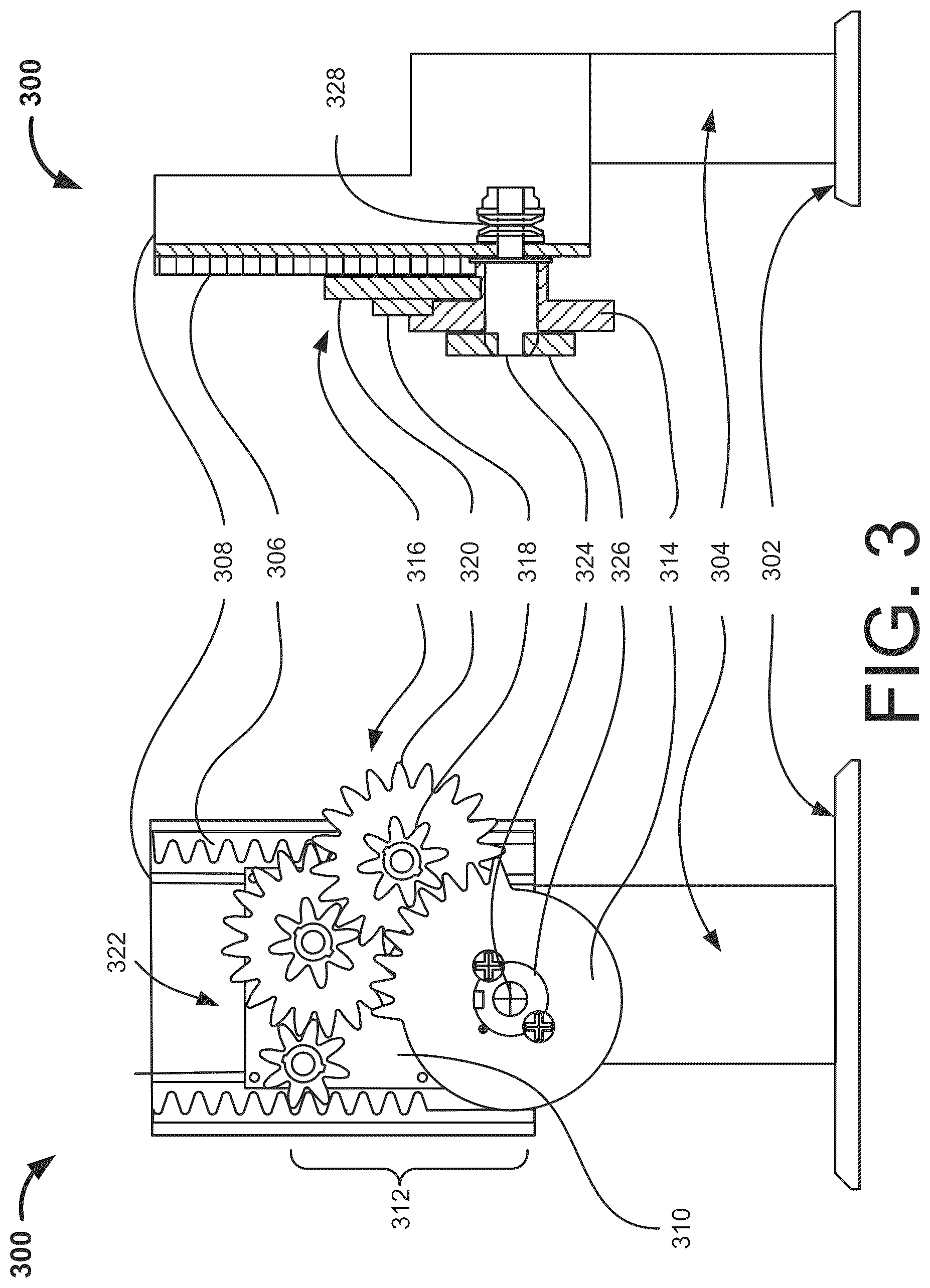 Patent US12305796 Figure 3 – Stands with gears
