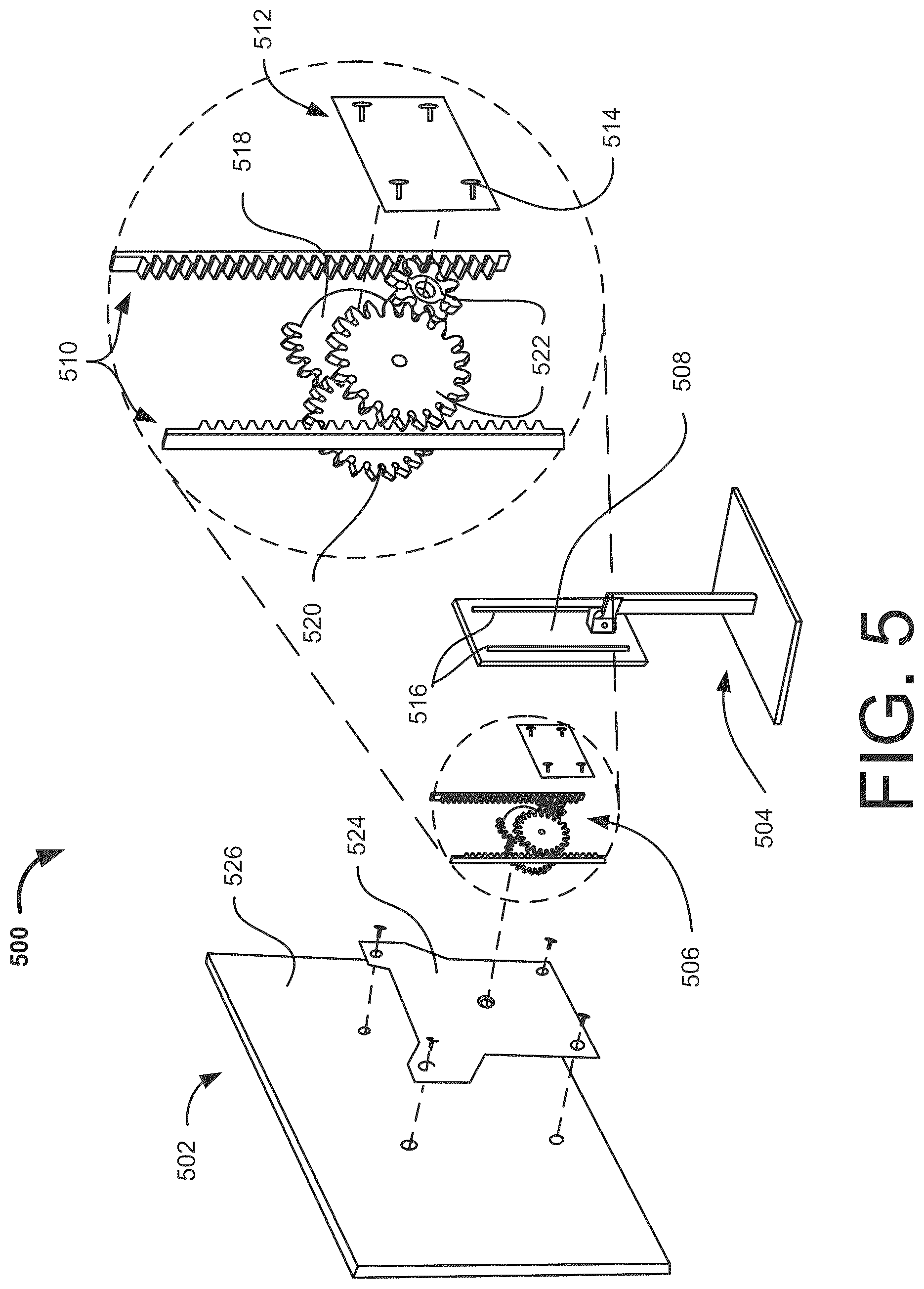 Patent US12305796 Figure 5 – Stands with gears