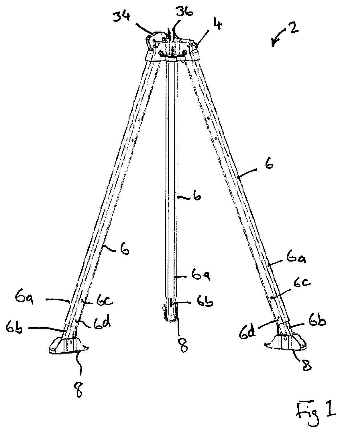 Patent US12305797 Figure 1 – Load lifting tripod with leg locking ring