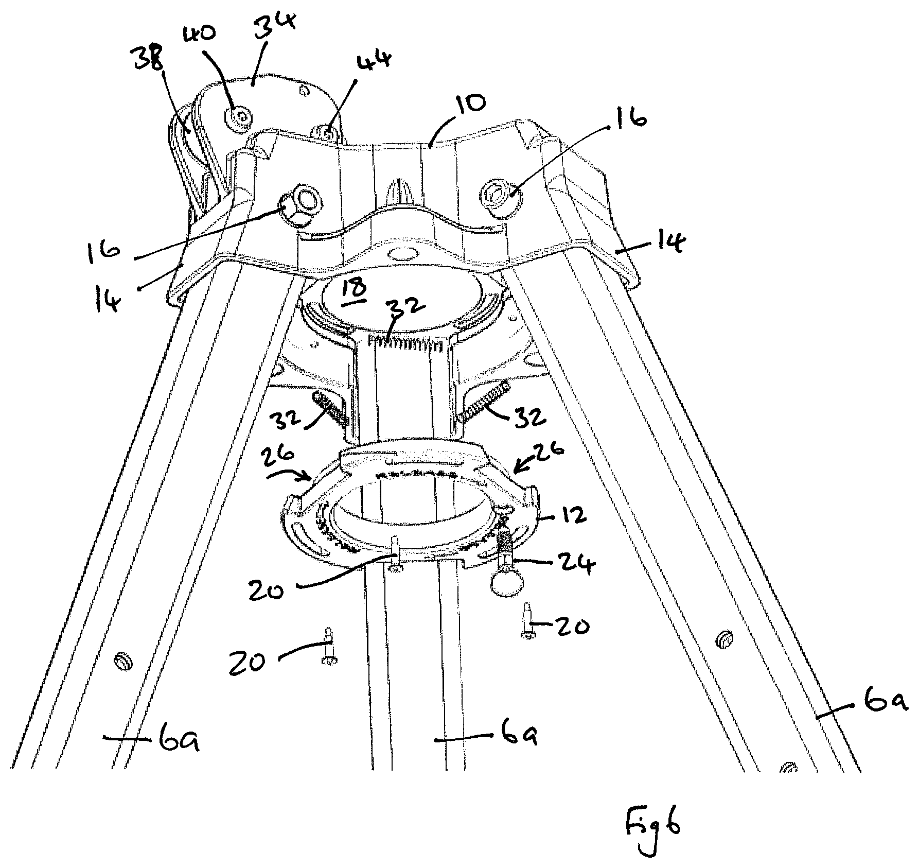 Patent US12305797 Figure 6 – Load lifting tripod with leg locking ring