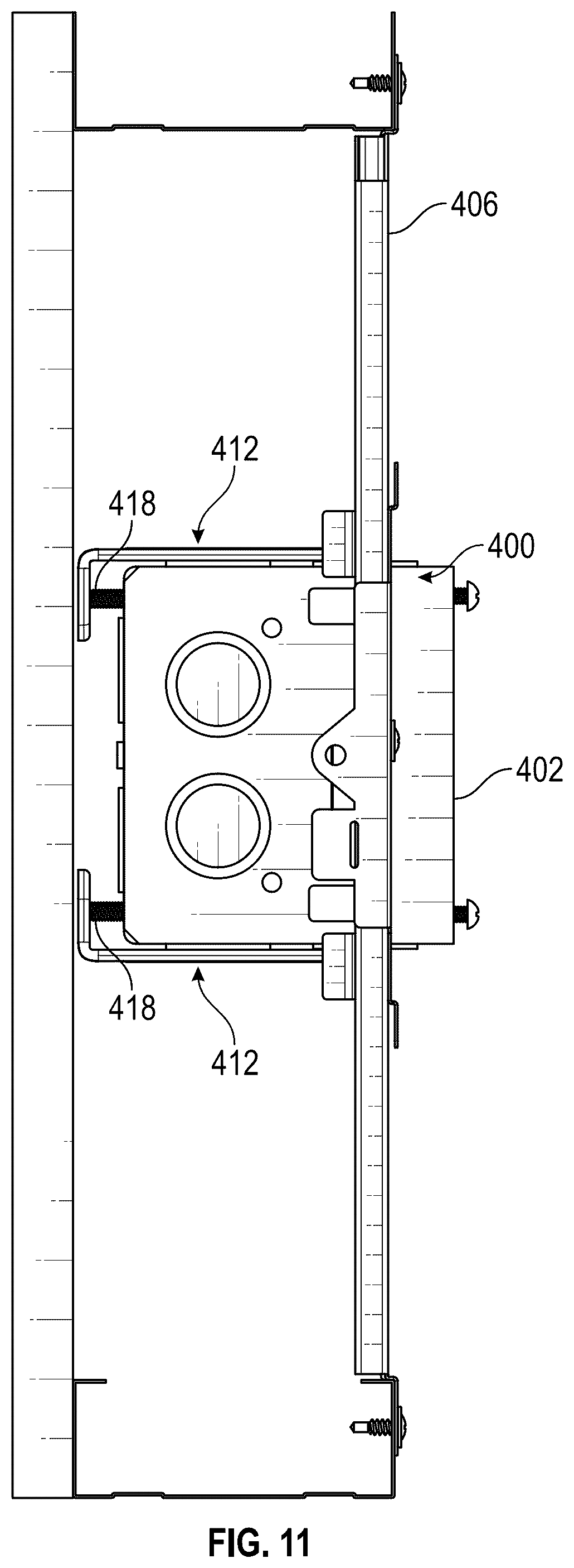 Patent US12305802 Figure 10 – Bracket for adjustable-depth mounting of electrical boxes