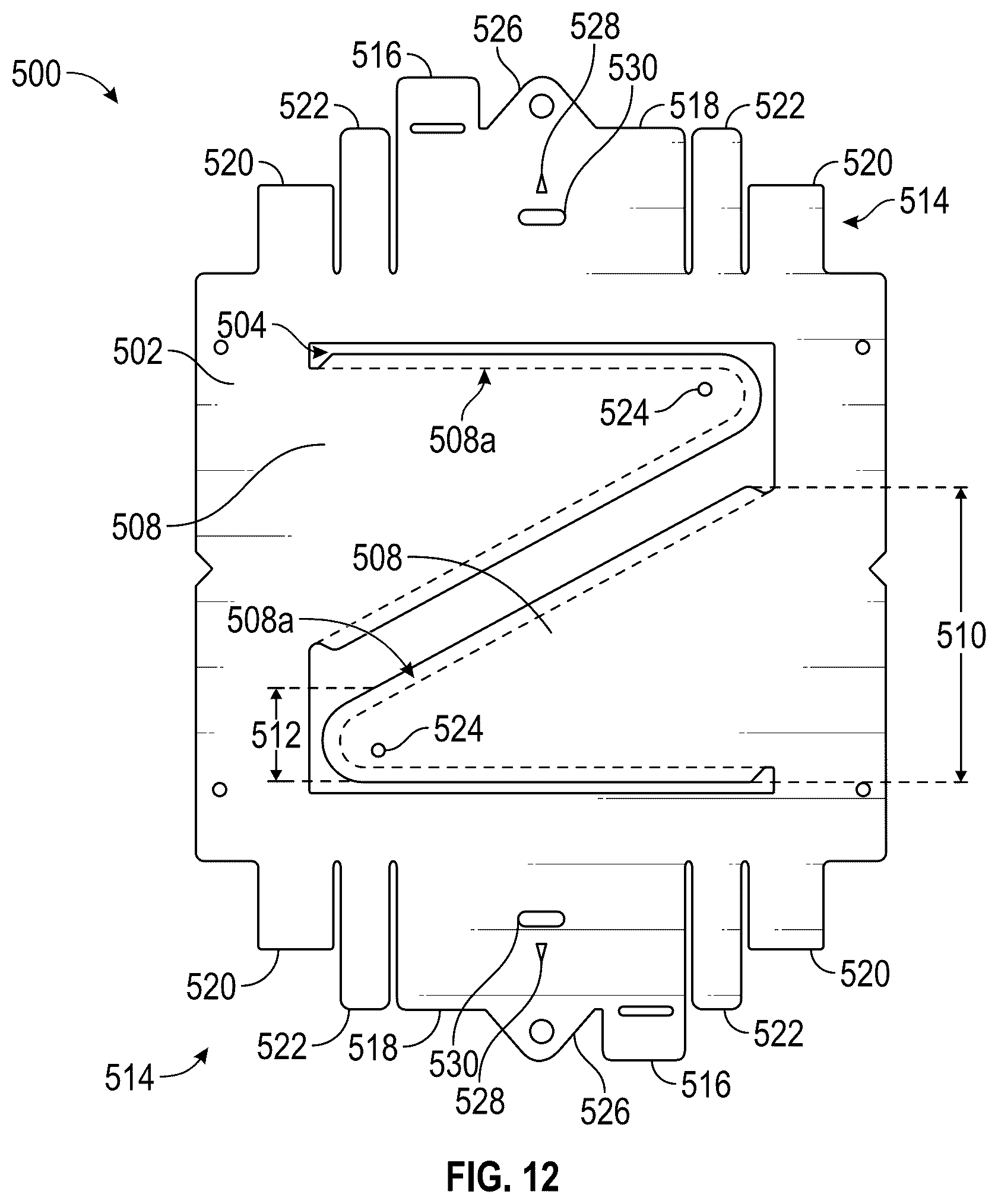 Patent US12305802 Figure 11 – Bracket for adjustable-depth mounting of electrical boxes