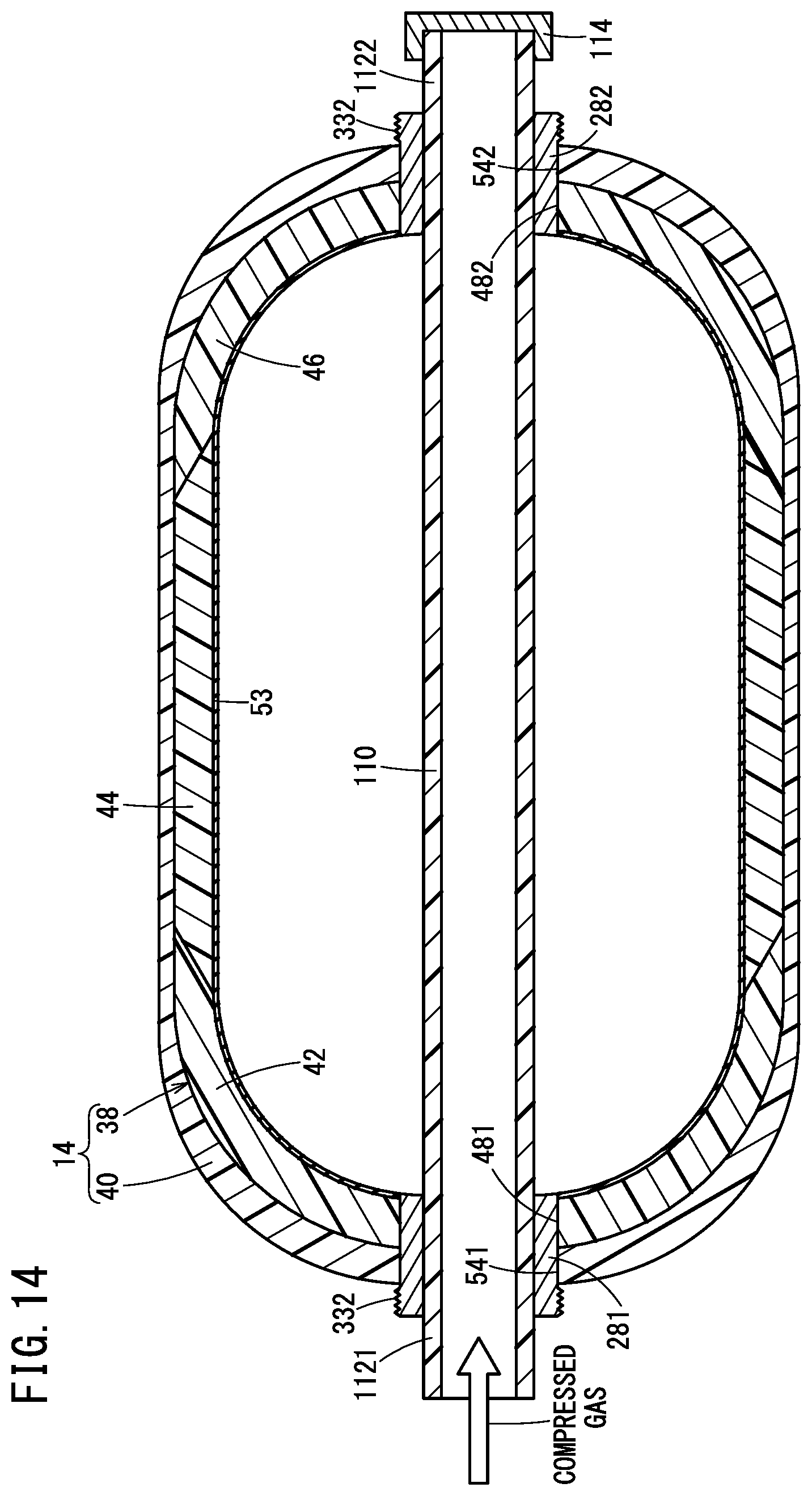 Patent US12305806 Figure 14 – High-pressure vessel and method for manufacturing same