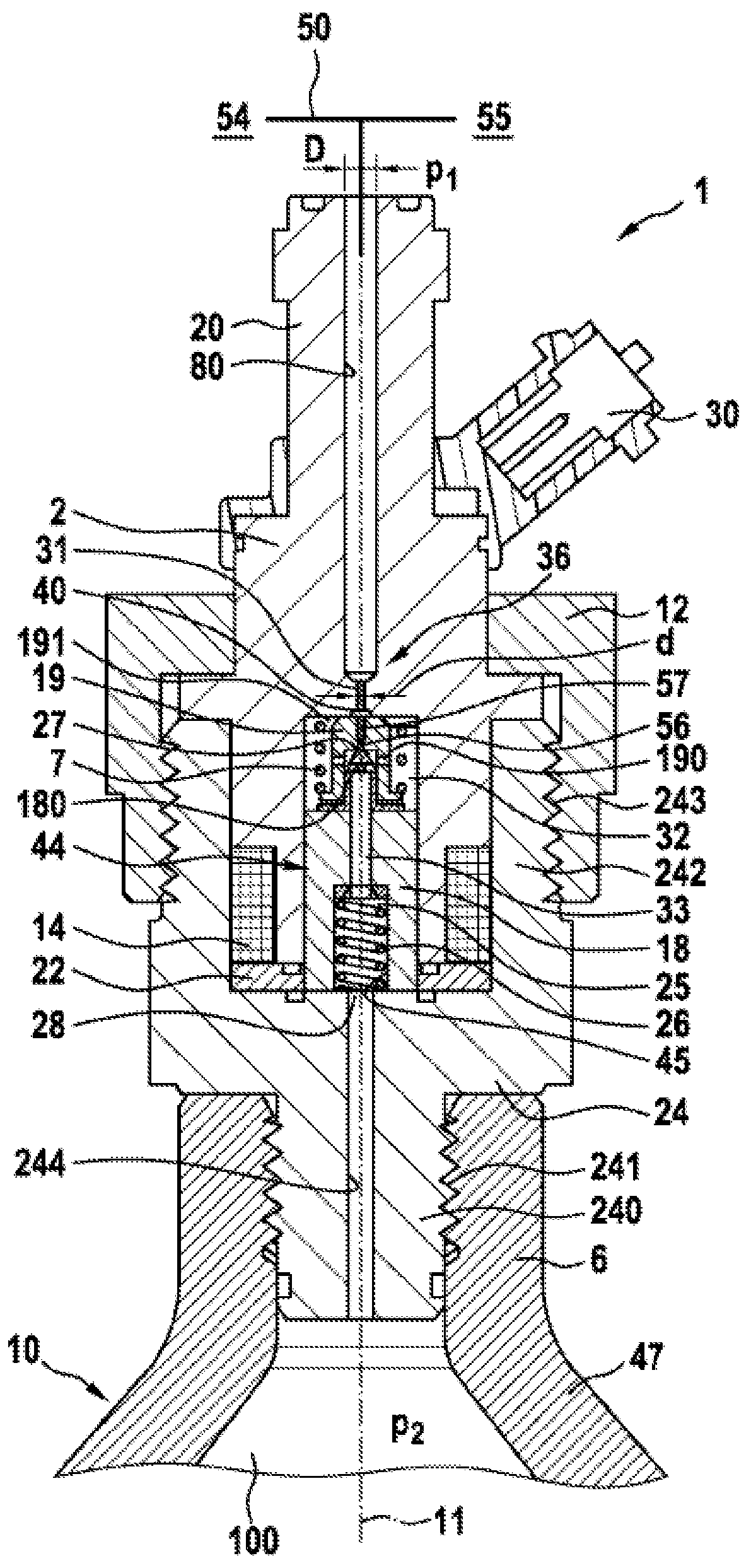 Patent US12305812 Figure 1 – Tank device for storing a gaseous medium