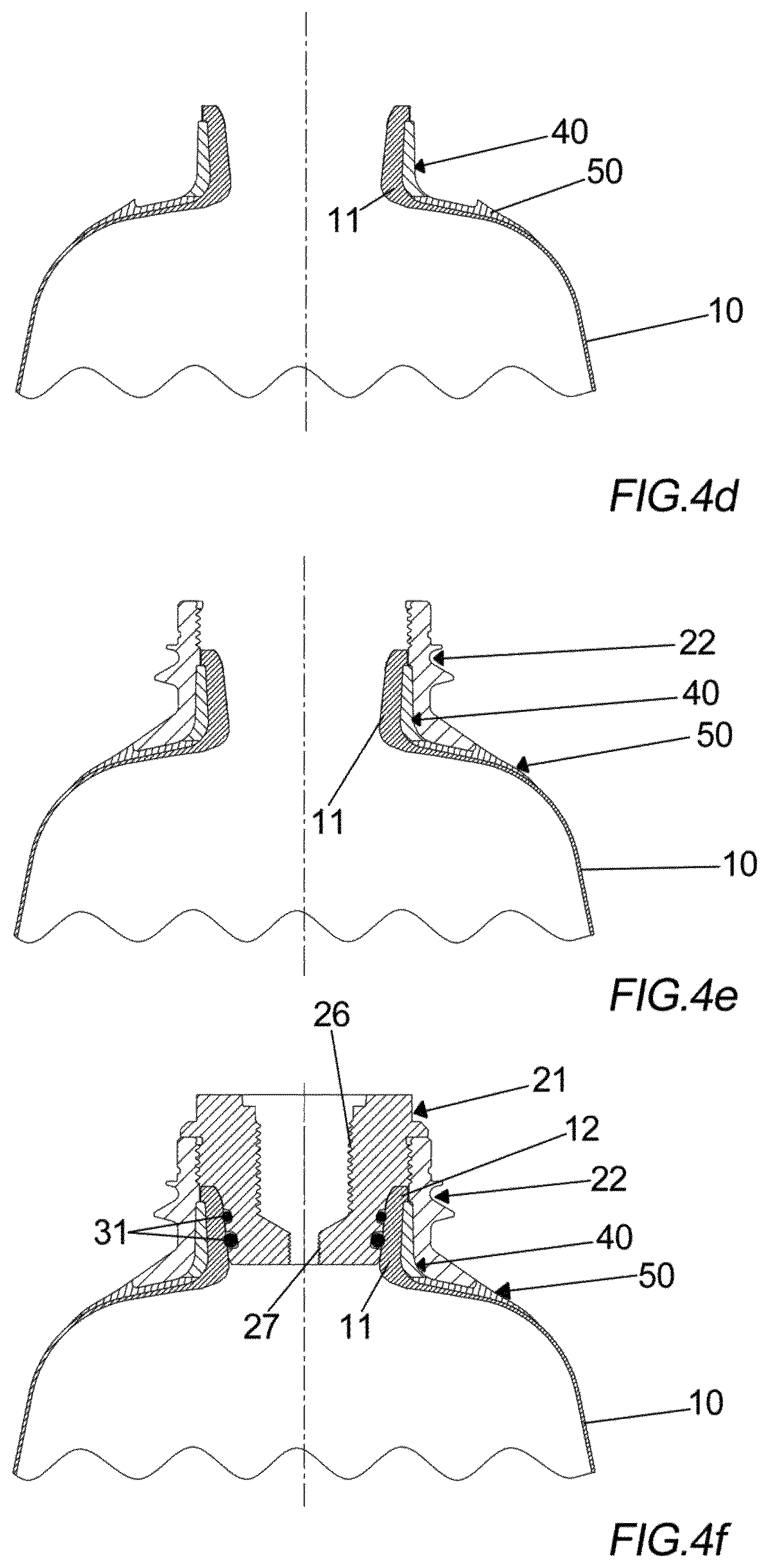 Patent US12305813 Figure 5 – High-pressure cylinder with core in plastic material and surface covering in composite material and related method of production