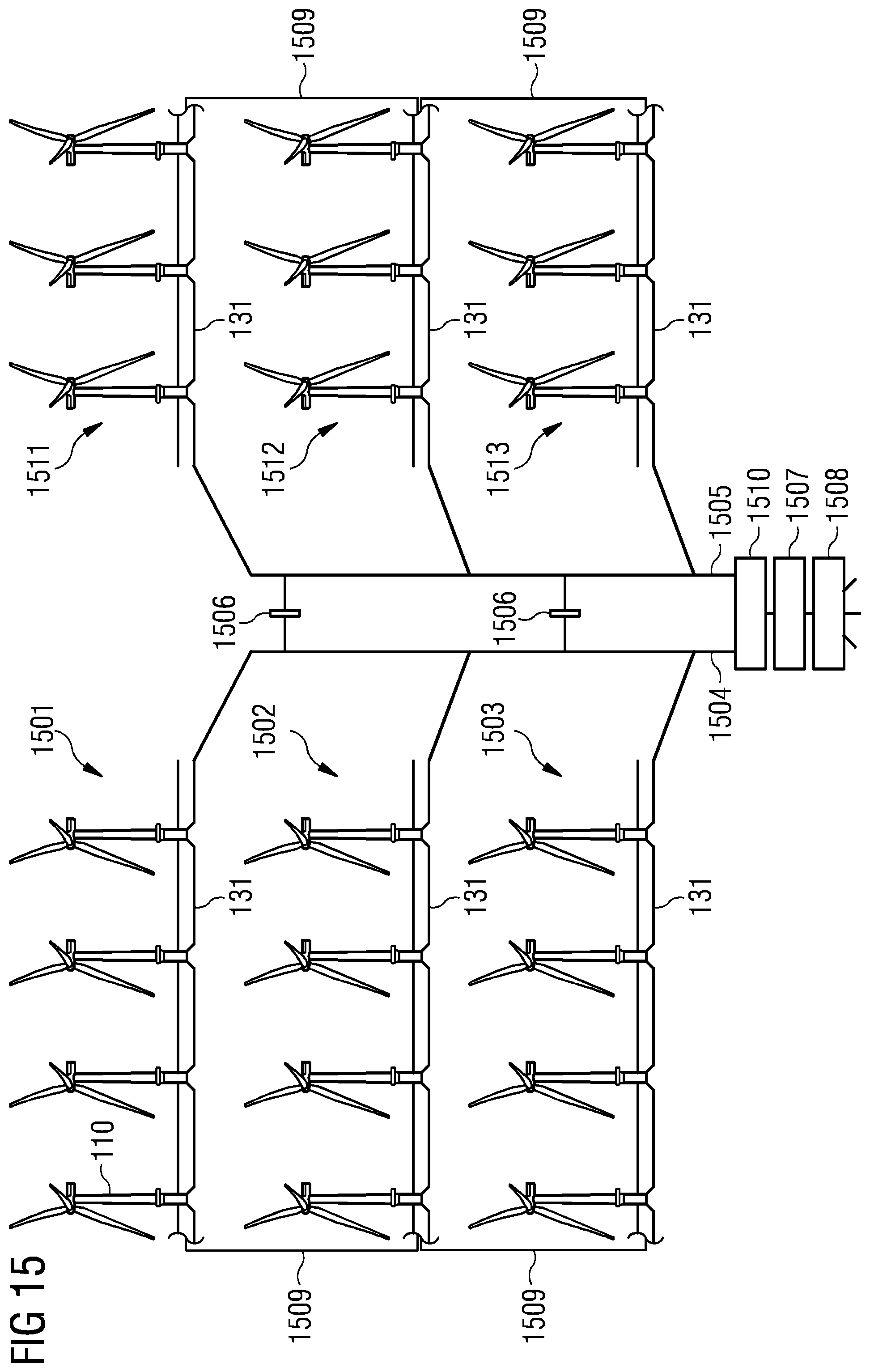 Patent US12305815 Figure 10 – Wind park with pressure-controlled pipeline system