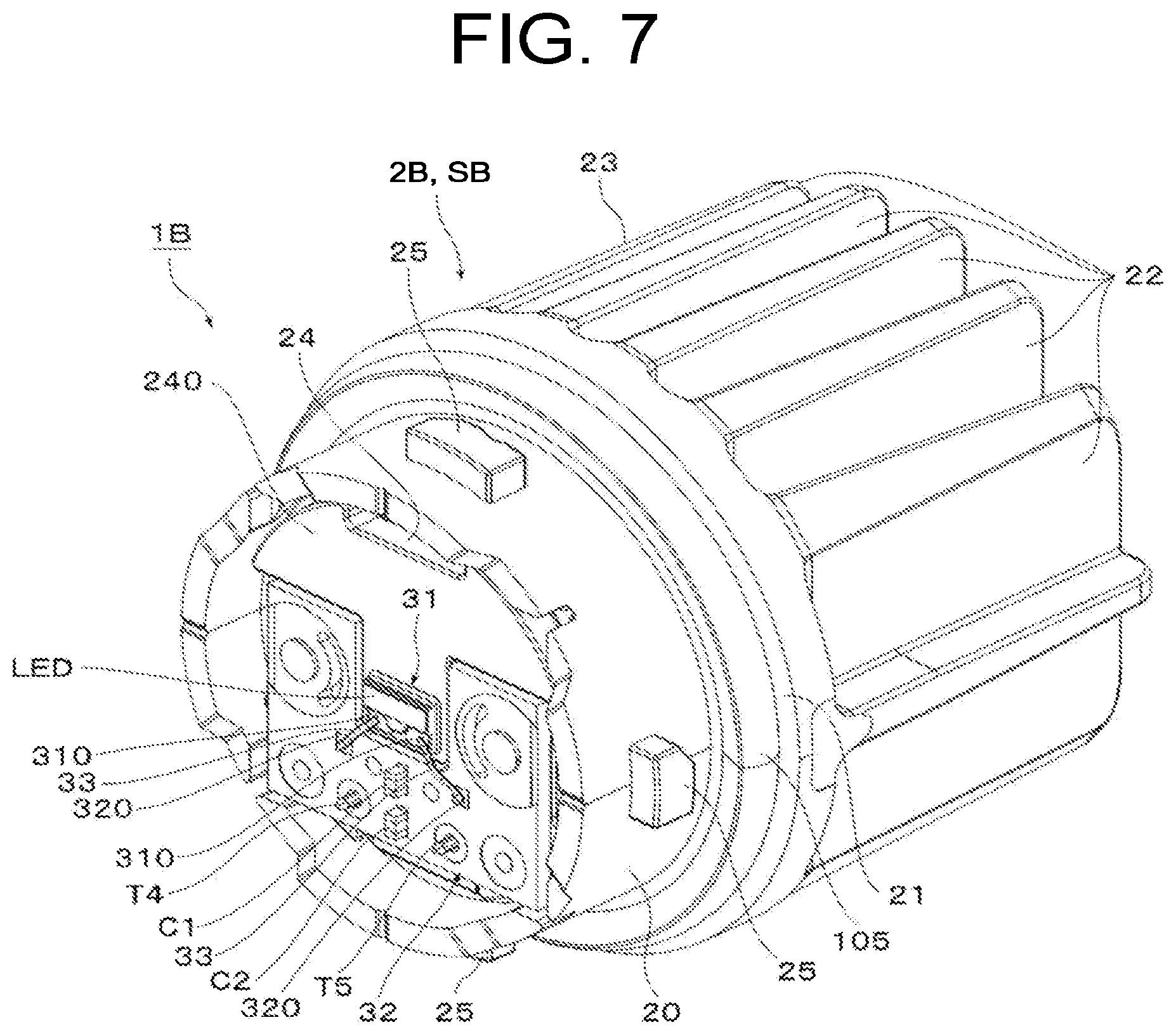 Patent US12305822 Figure 7 – Light source unit for vehicle lamp, vehicle lamp