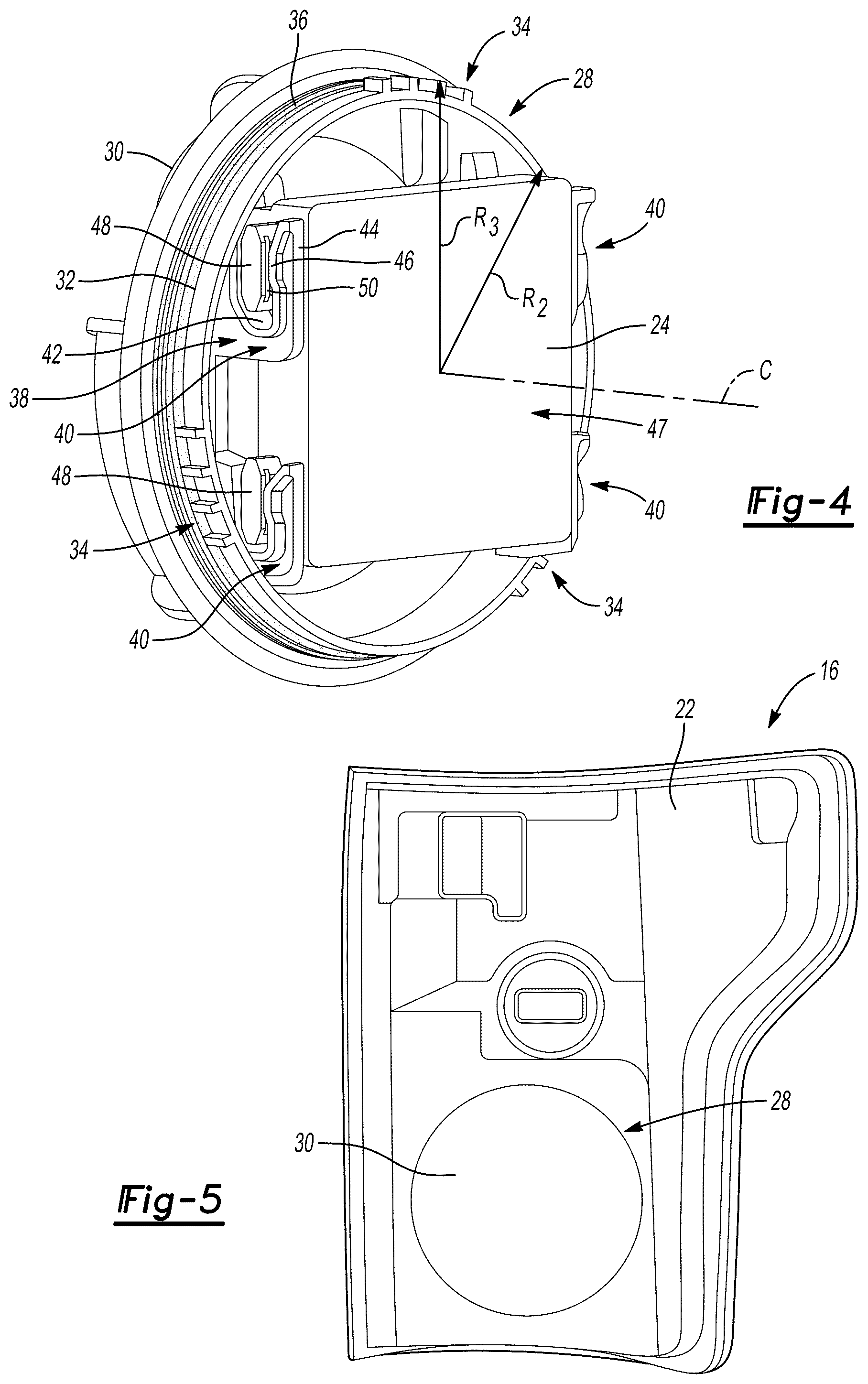 Patent US12305826 Figure 3 – Sensor cover for vehicle lamp assembly
