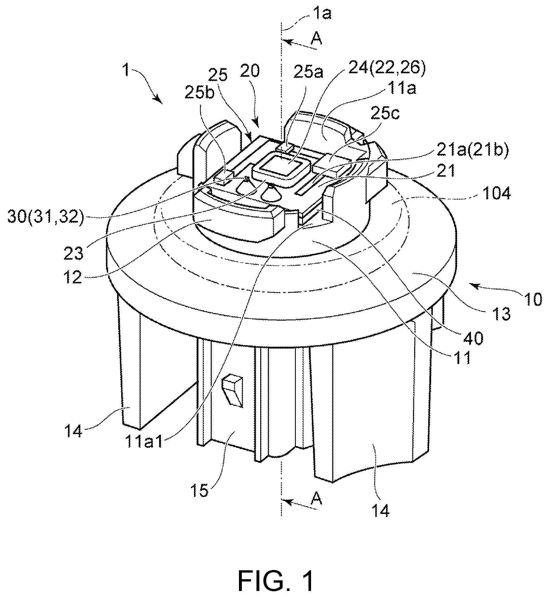 Patent US12305827 Figure 1 – Vehicle lighting device, vehicle lamp, and method for manufacturing vehicle lighting device