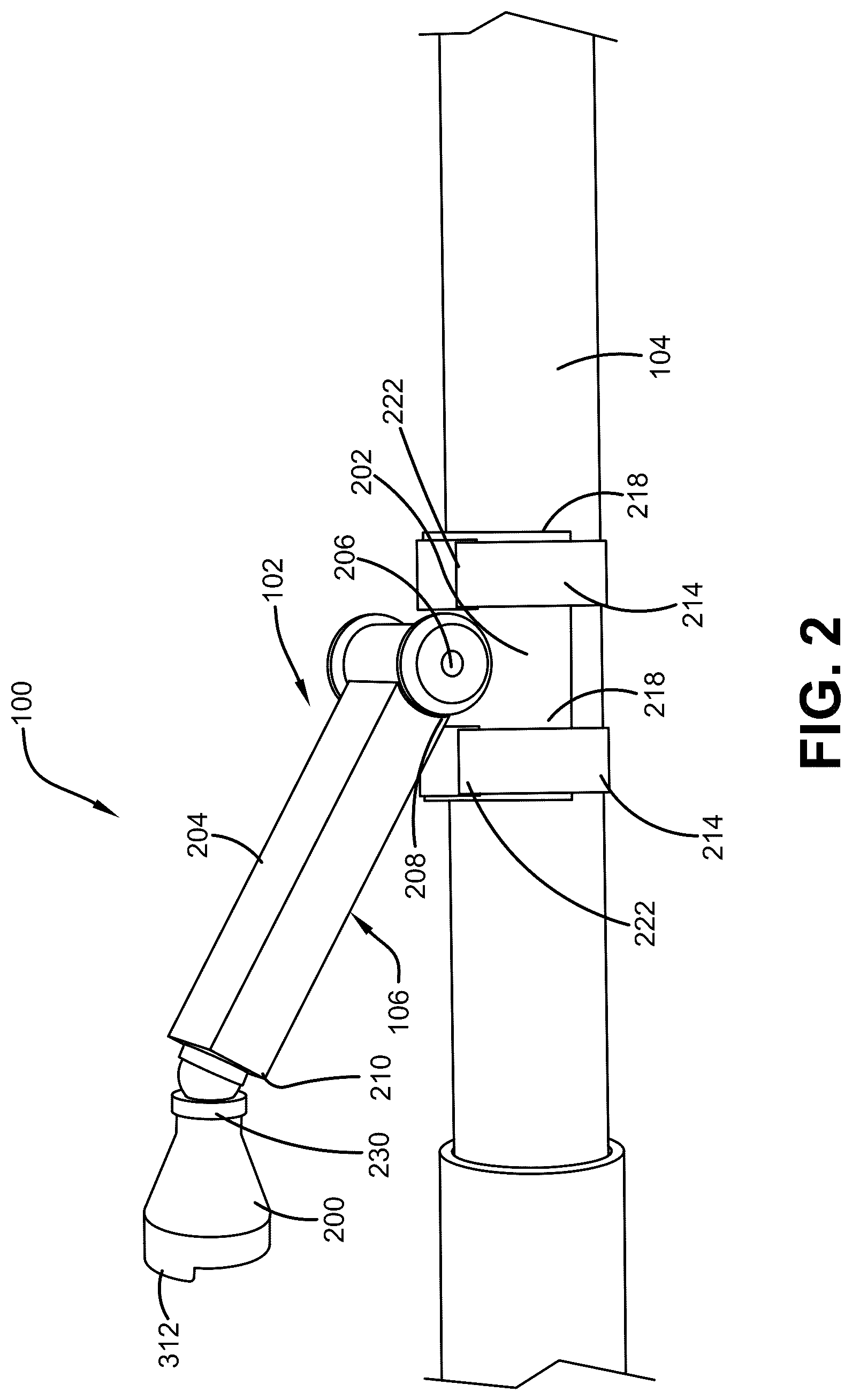 Patent US12305832 Figure 2 – Paint roller pole attachable light device