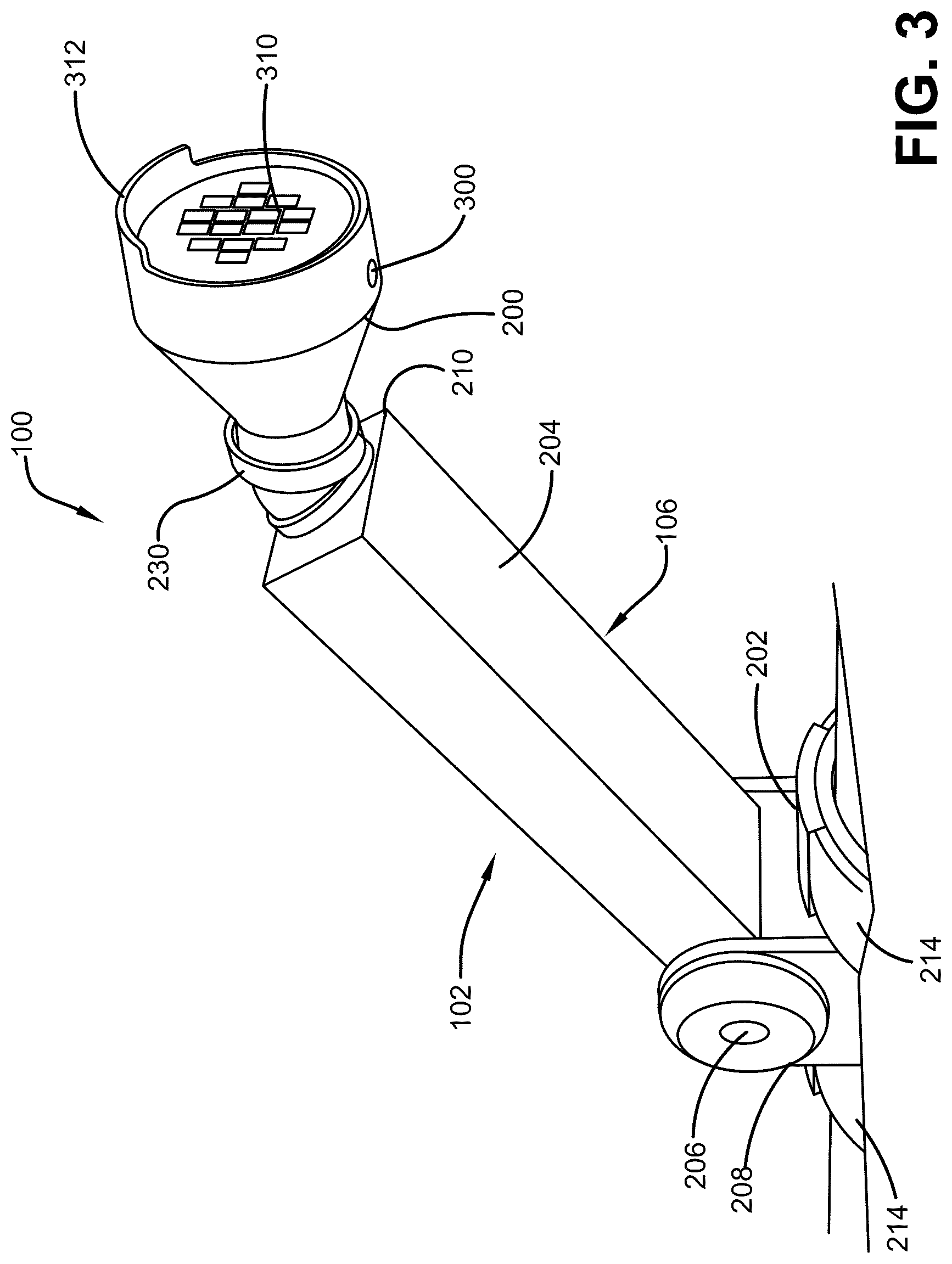 Patent US12305832 Figure 3 – Paint roller pole attachable light device