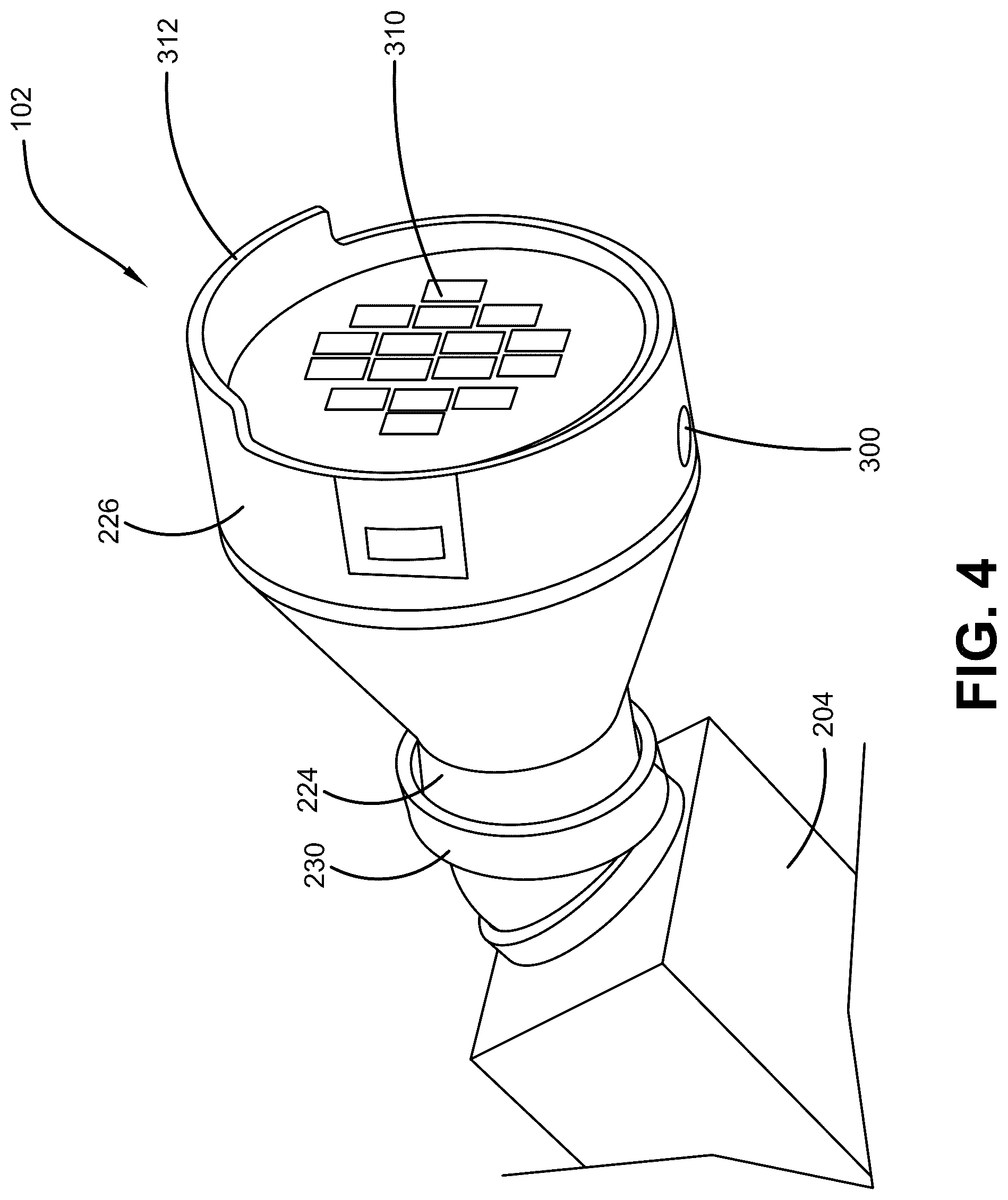 Patent US12305832 Figure 4 – Paint roller pole attachable light device