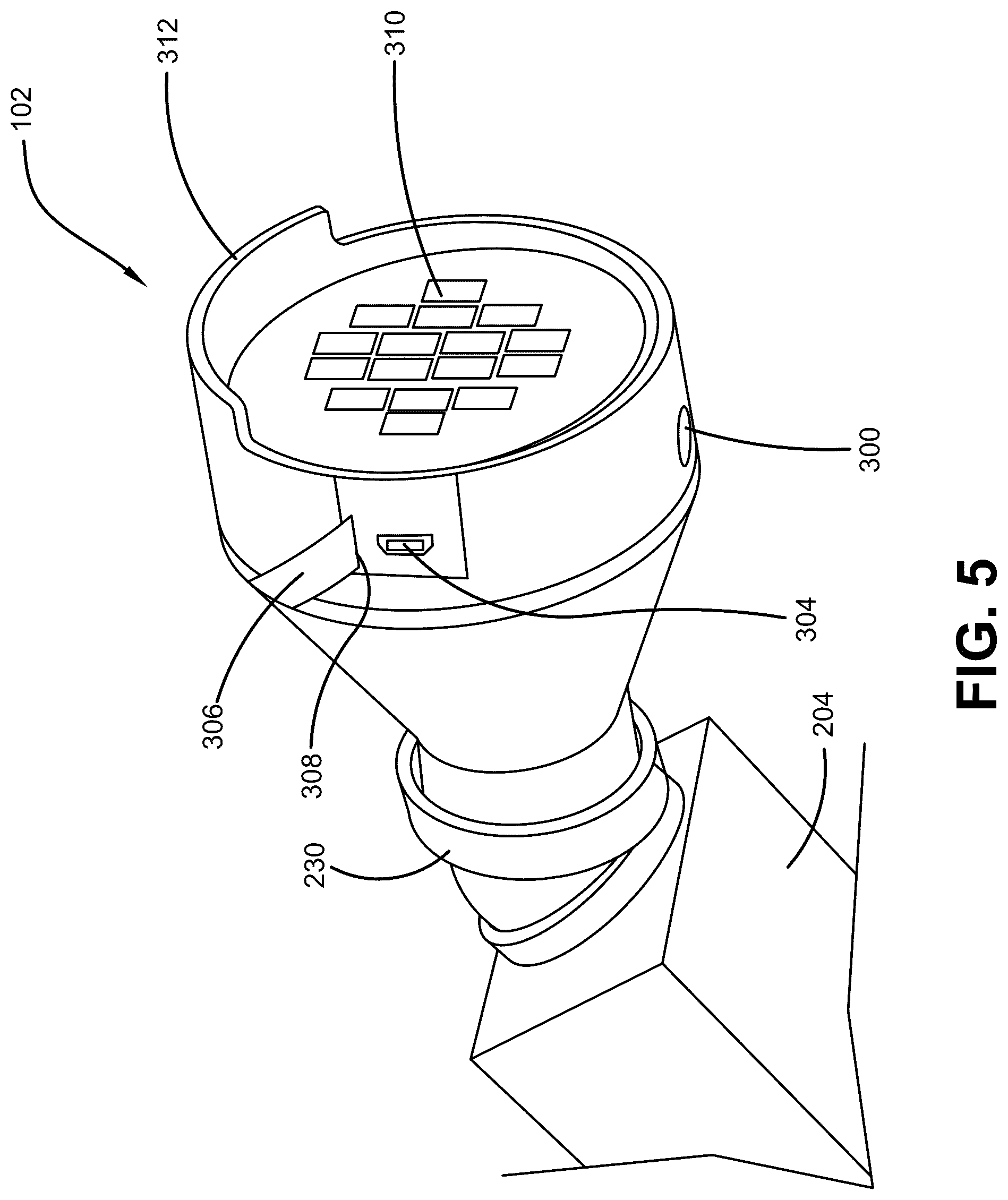 Patent US12305832 Figure 5 – Paint roller pole attachable light device