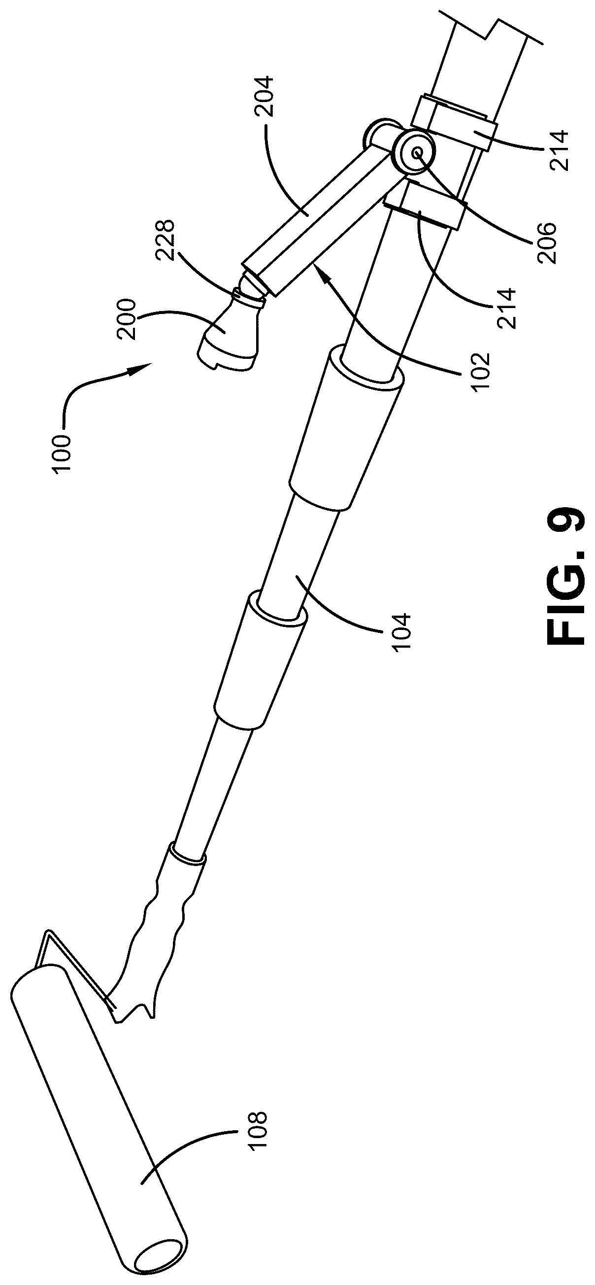 Patent US12305832 Figure 9 – Paint roller pole attachable light device