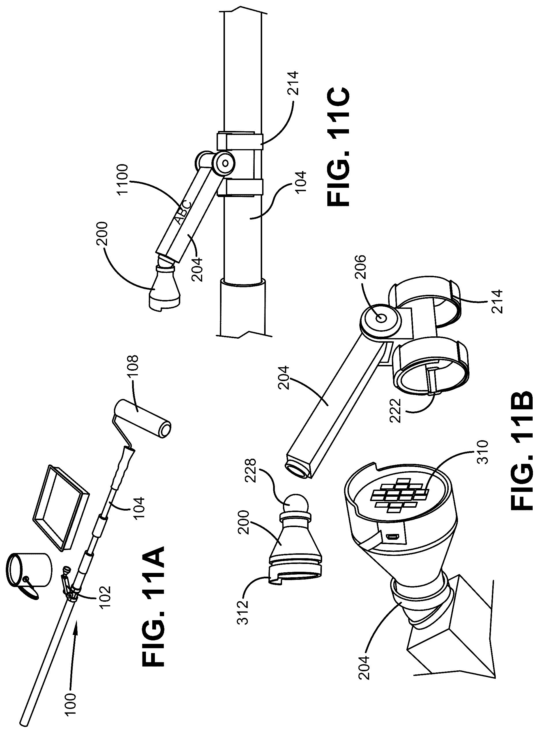 Patent US12305832 Figure 11 – Paint roller pole attachable light device