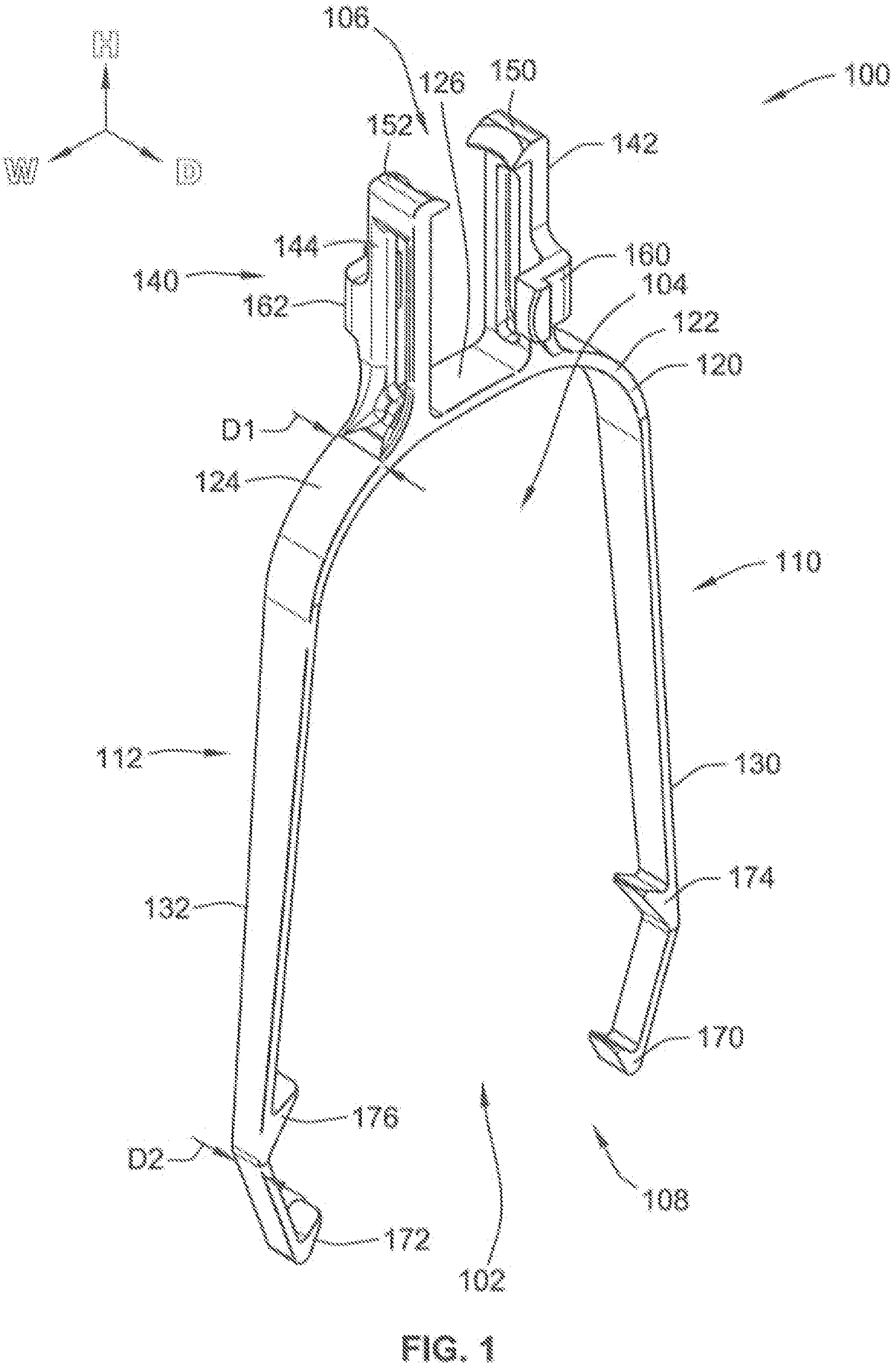 Patent US12305833 Figure 1 – Ridgeline roof clip