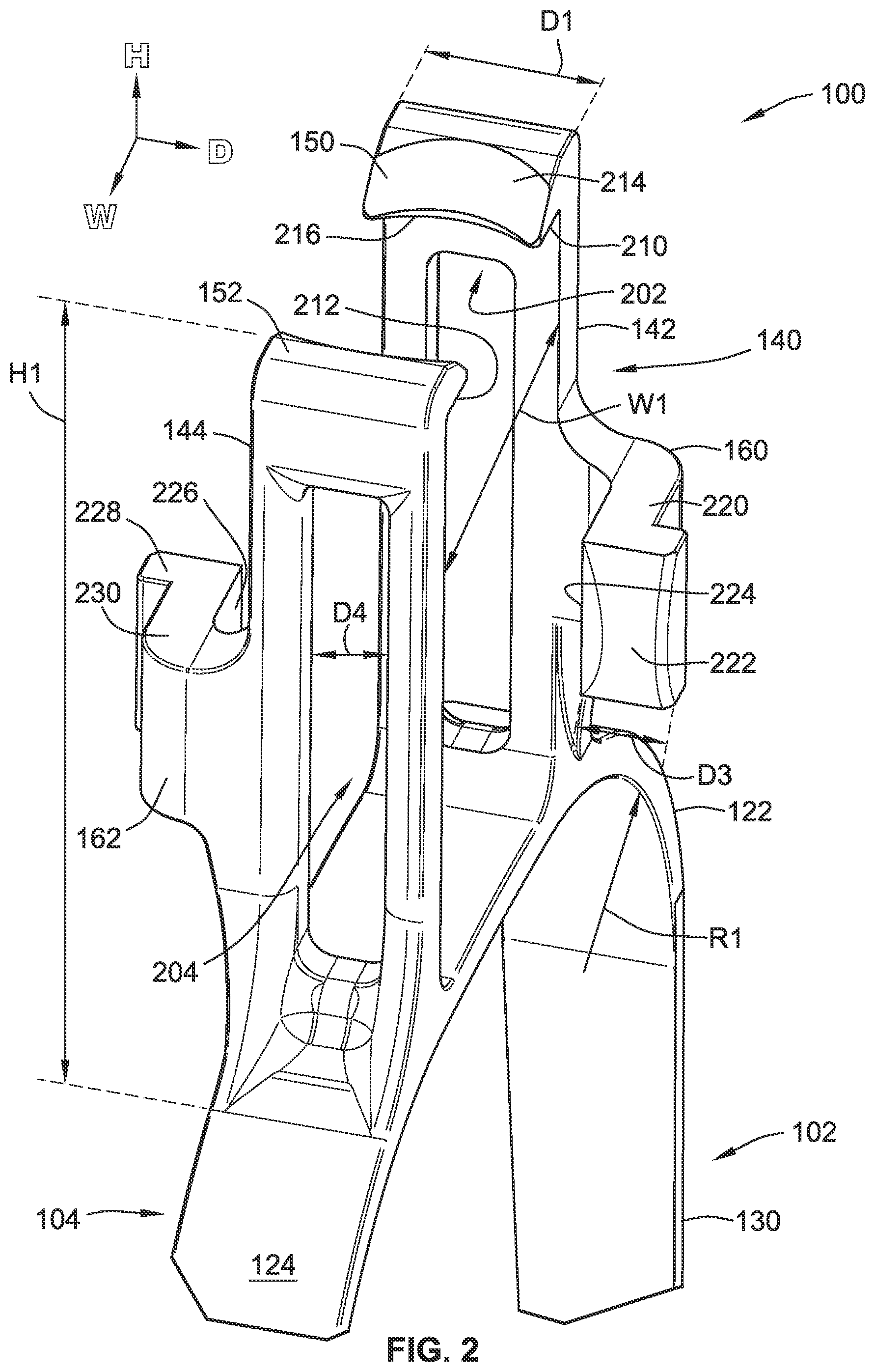 Patent US12305833 Figure 2 – Ridgeline roof clip
