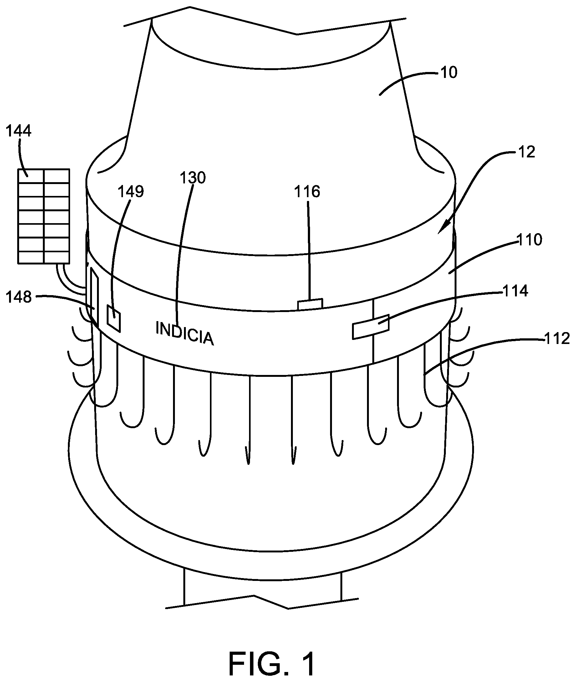 Patent US12305835 Figure 1 – Outdoor lamp post decorating device
