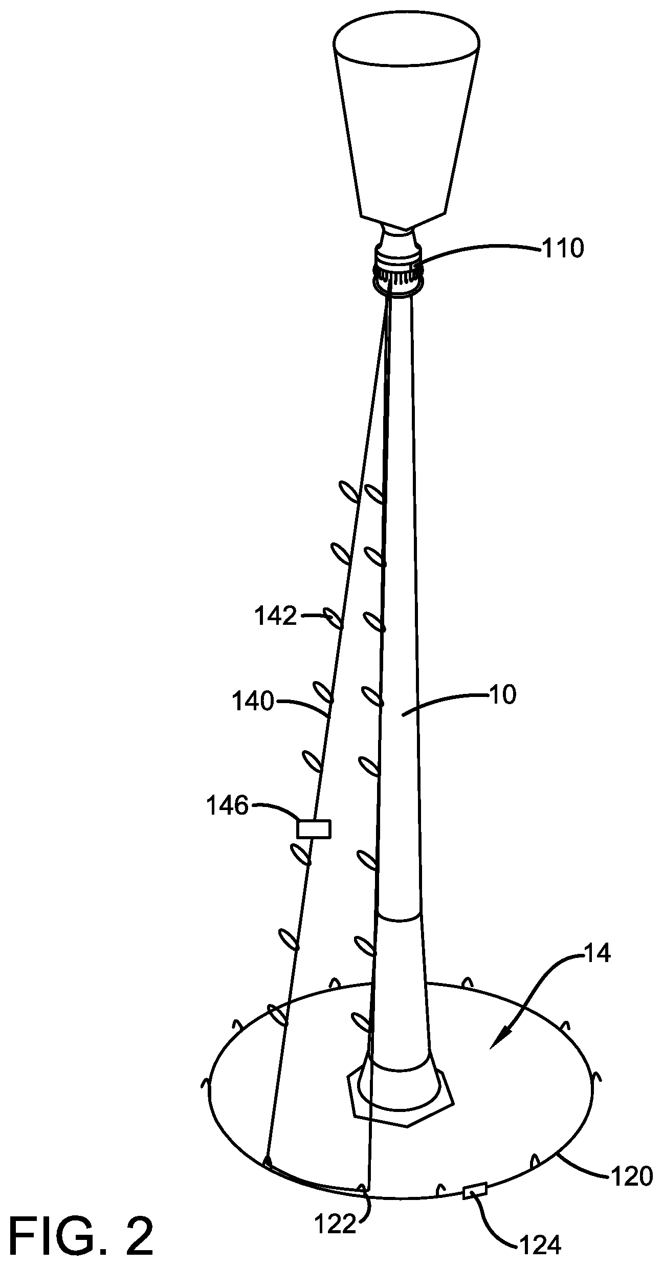 Patent US12305835 Figure 2 – Outdoor lamp post decorating device