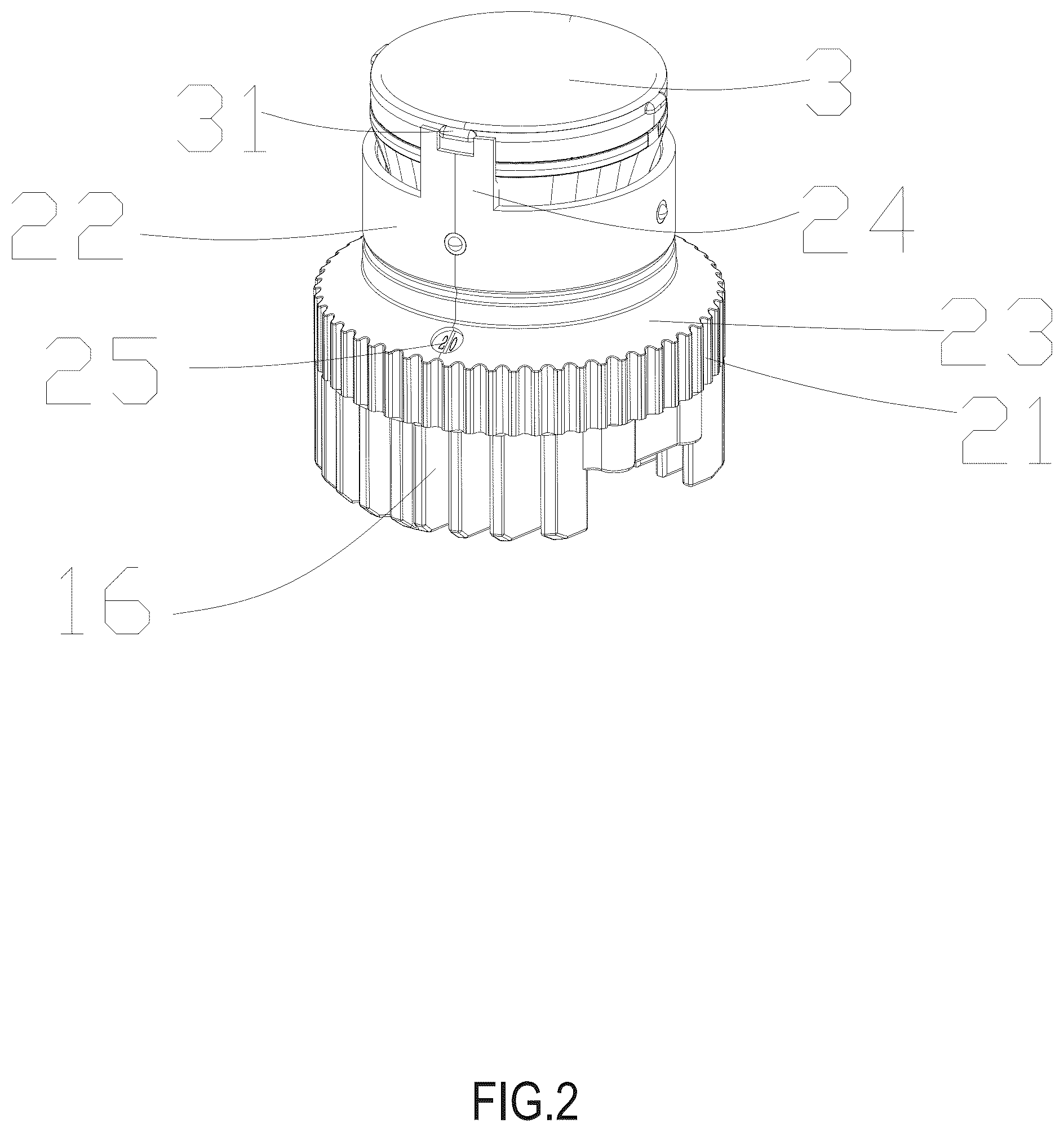 Patent US12305838 Figure 2 – Angle-adjustable spotlight