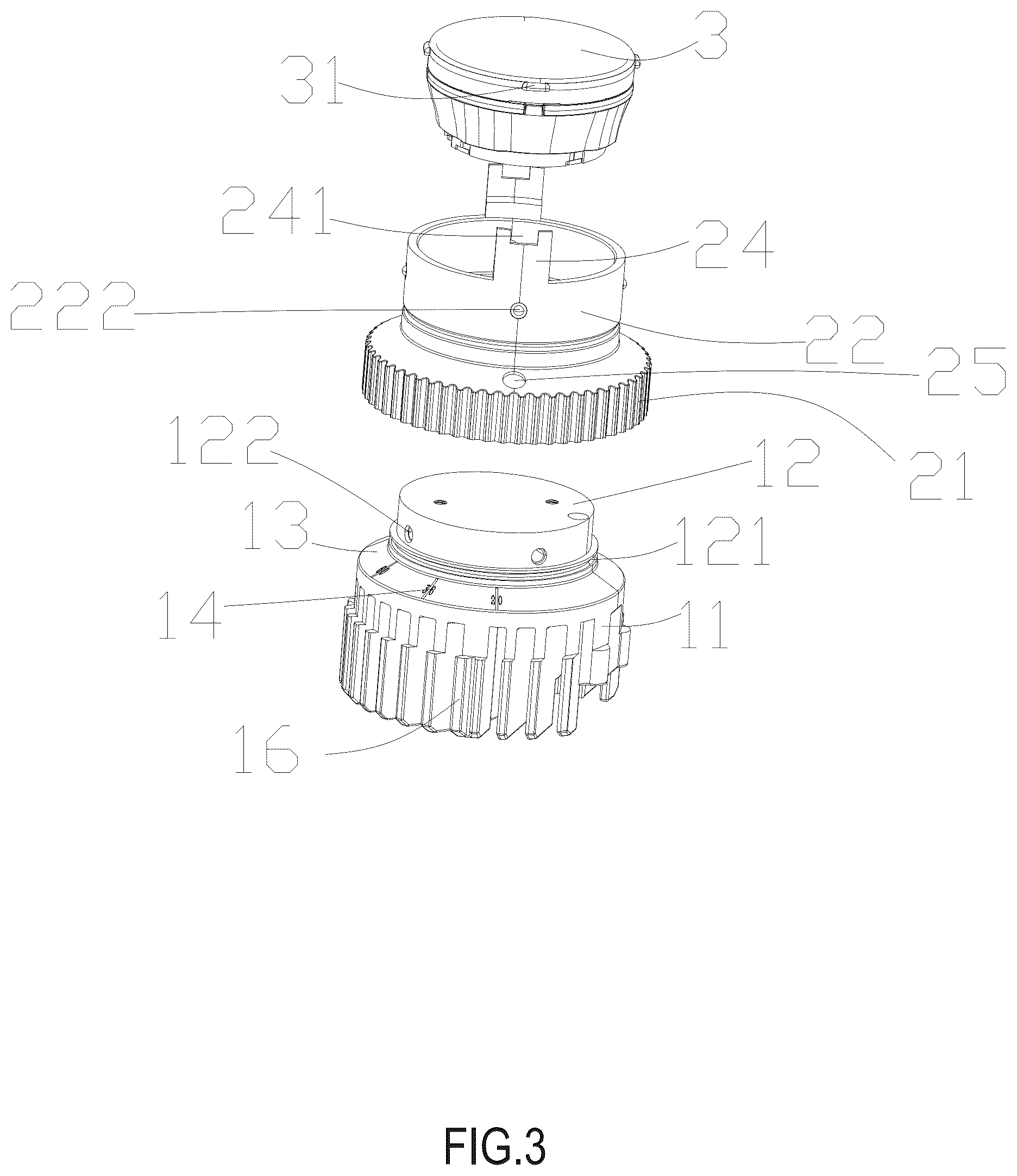 Patent US12305838 Figure 3 – Angle-adjustable spotlight