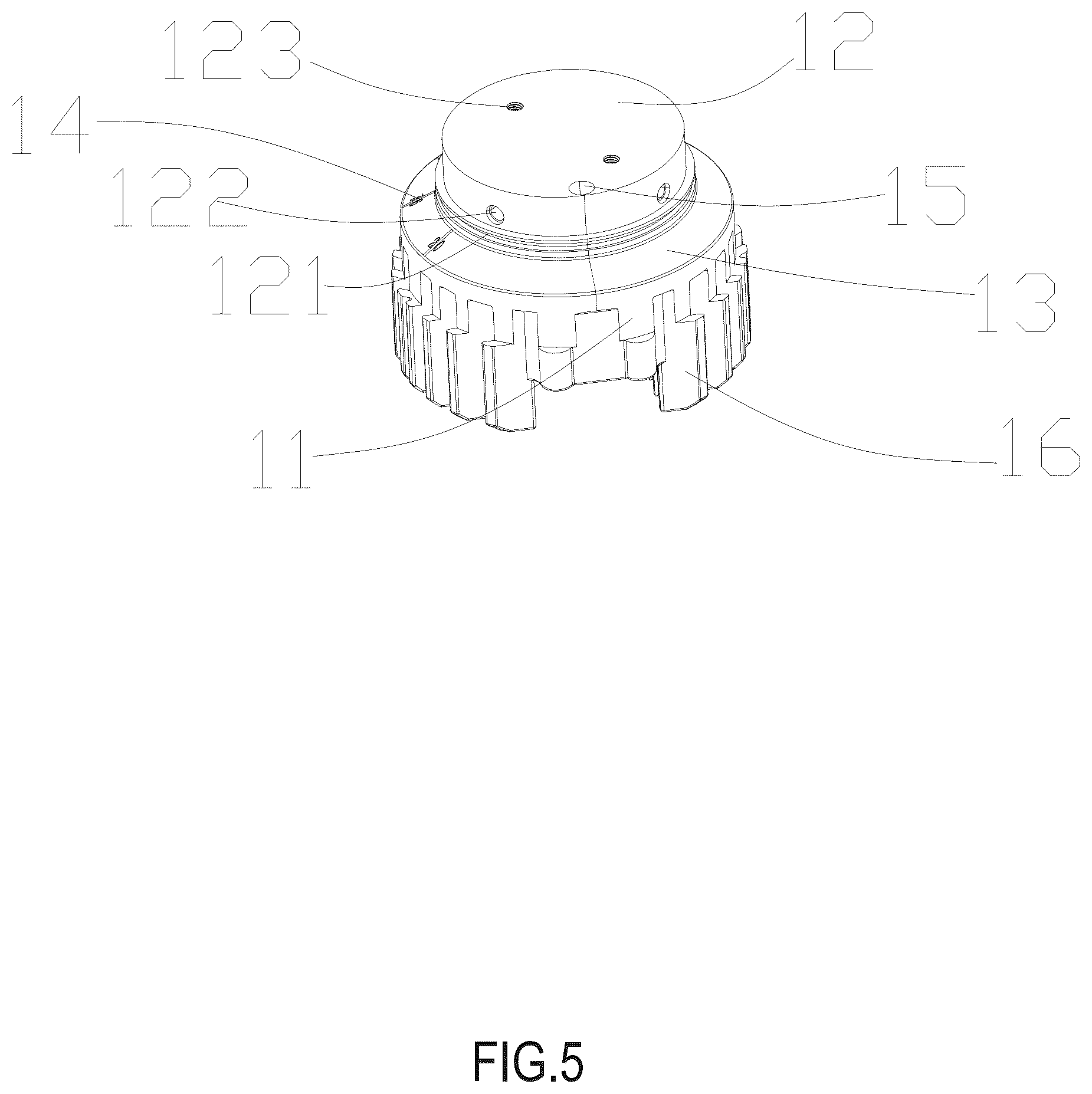 Patent US12305838 Figure 5 – Angle-adjustable spotlight