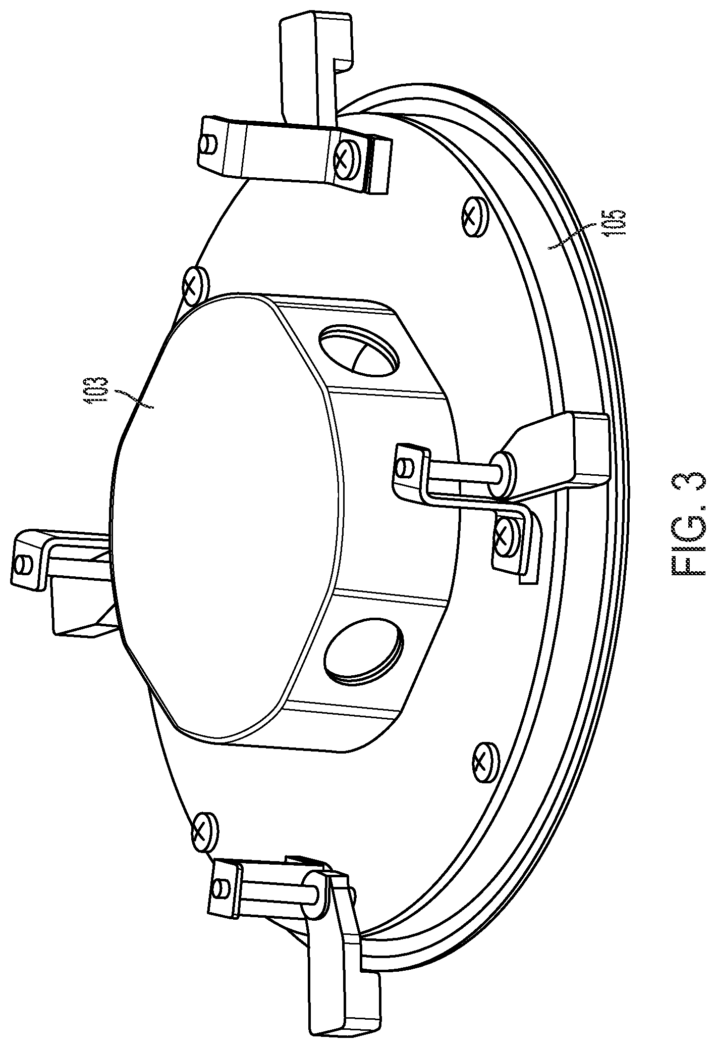 Patent US12305847 Figure 3 – Combination speaker and lighting fixture or other electrical element