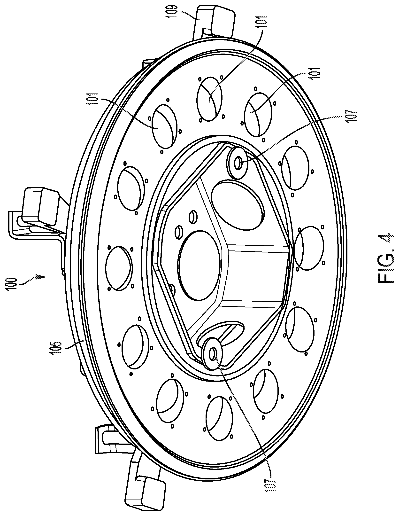Patent US12305847 Figure 4 – Combination speaker and lighting fixture or other electrical element
