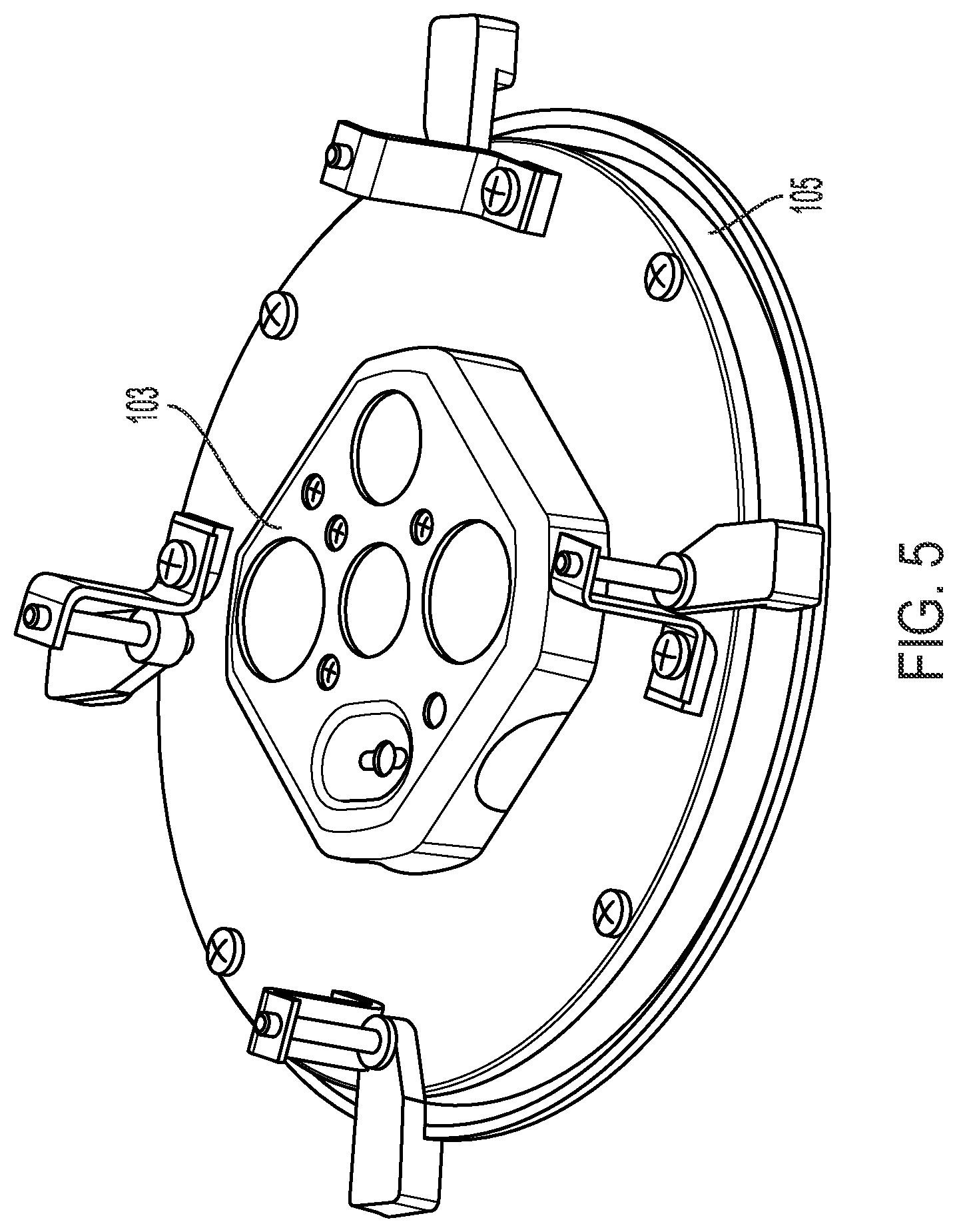 Patent US12305847 Figure 5 – Combination speaker and lighting fixture or other electrical element