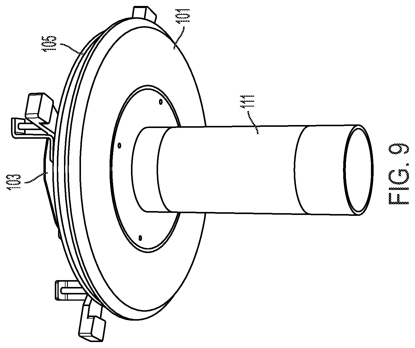 Patent US12305847 Figure 9 – Combination speaker and lighting fixture or other electrical element