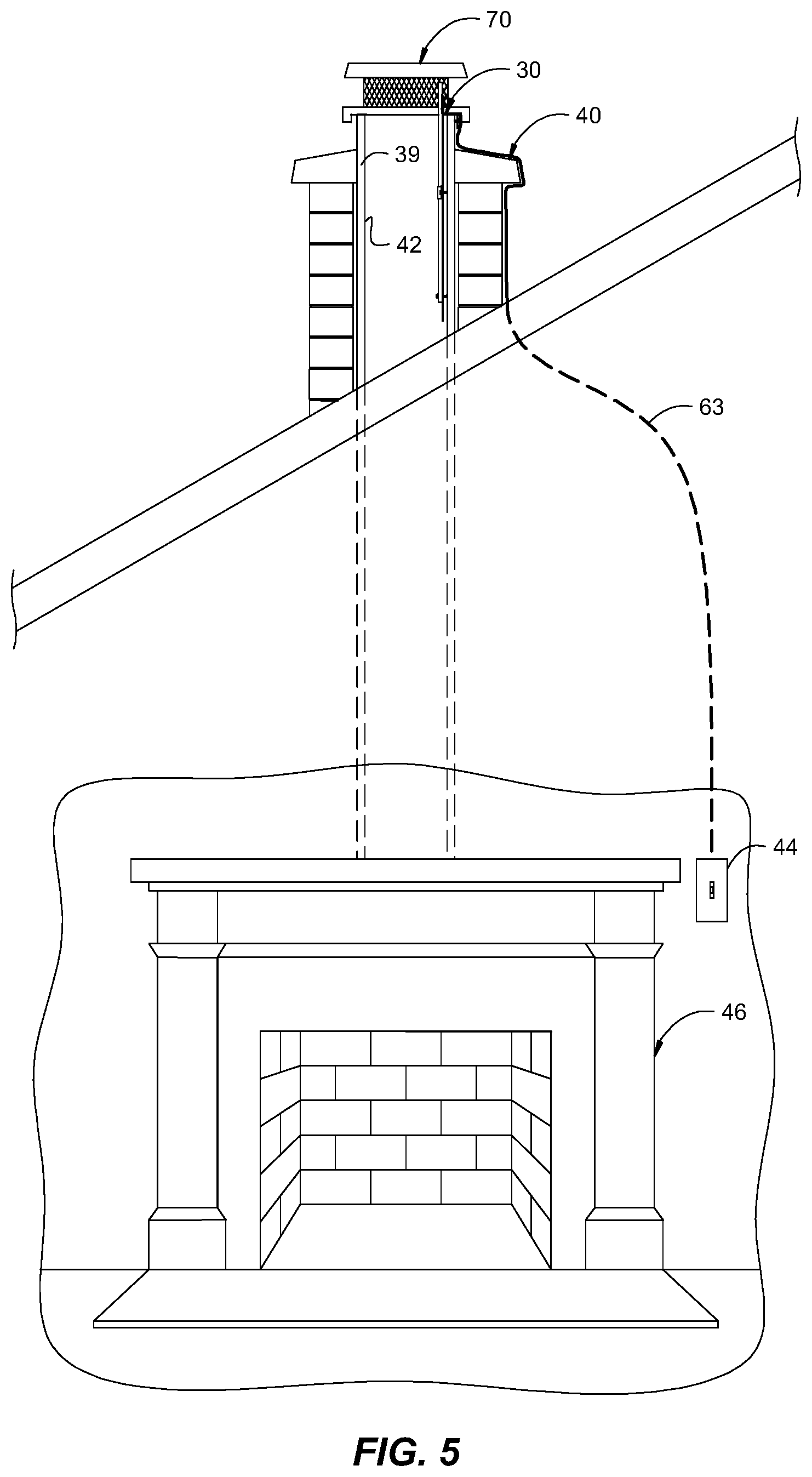 Patent US12305854 Figure 5 – Chimney flue heater