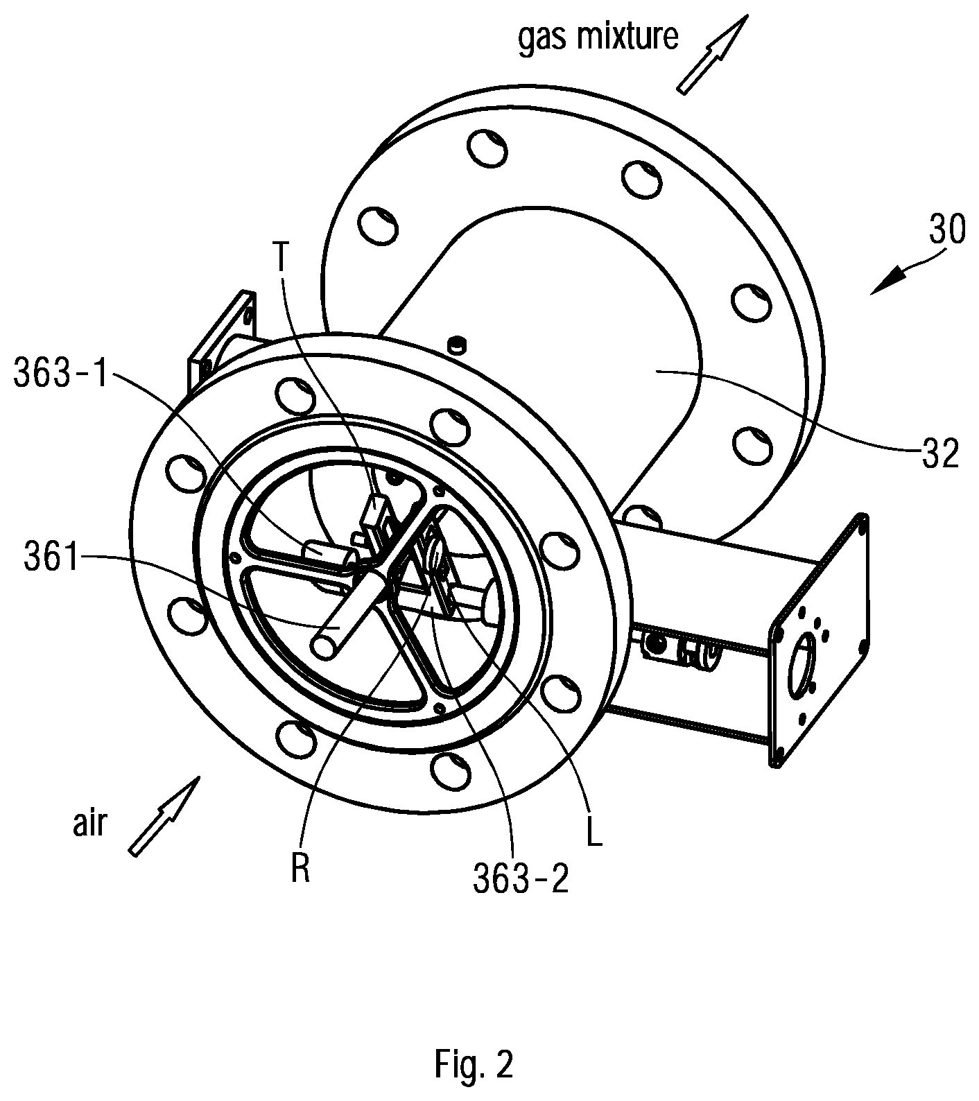 Patent US12305855 Figure 2 – Air-fuel mixer and combustion system