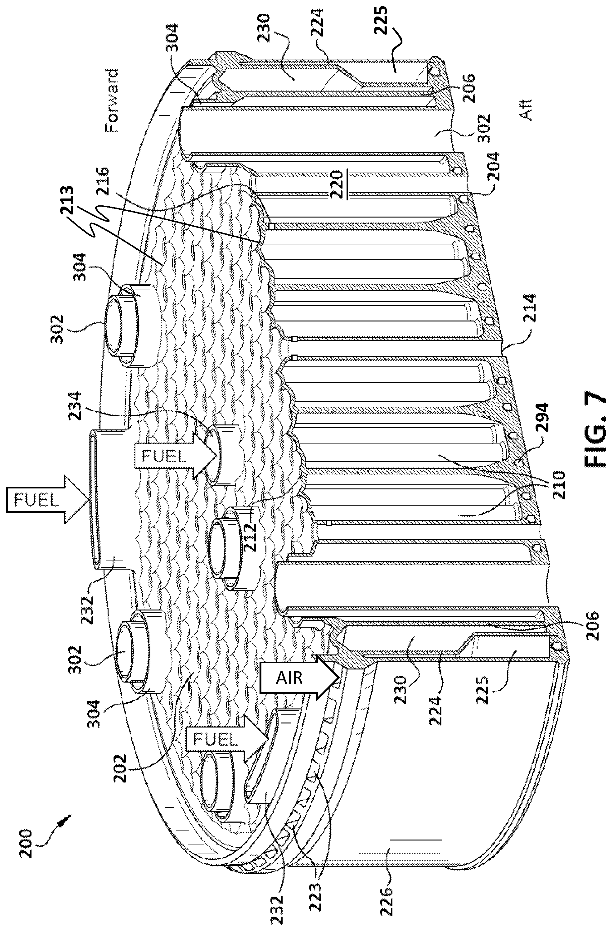 Patent US12305860 Figure 7 – Bundled tube fuel nozzle assembly for gas turbine combustor