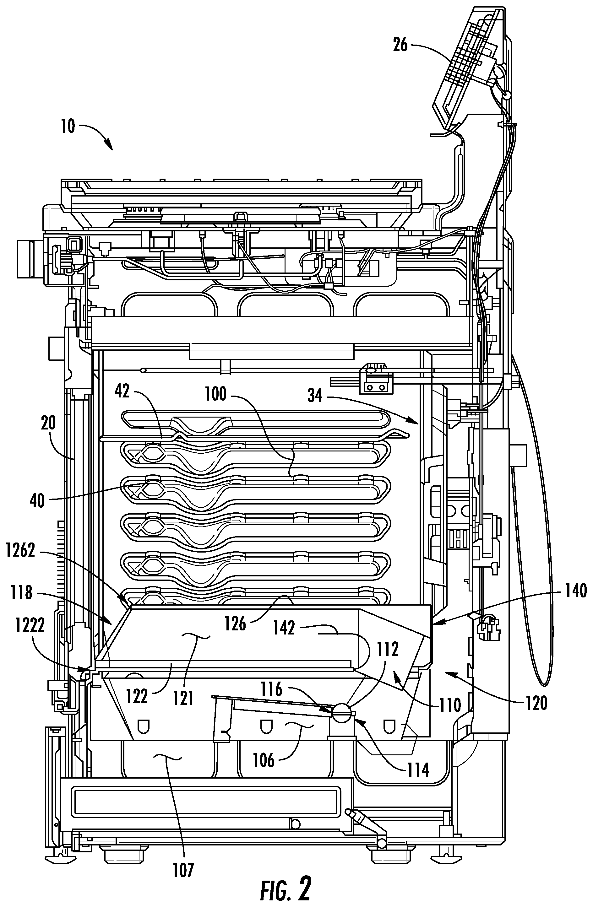Patent US12305864 Figure 2 – Oven appliance including a high temperature cooking zone
