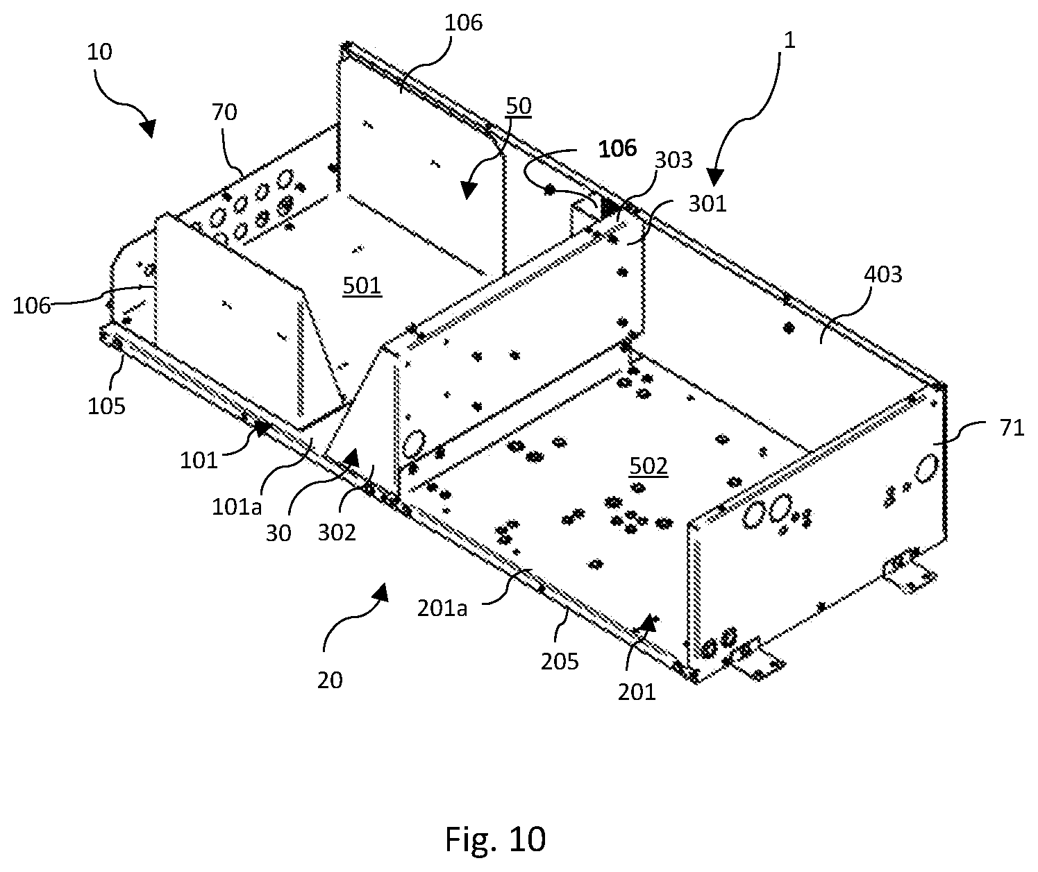 Patent US12305866 Figure 7 – Support assembly for a motocondensing unit