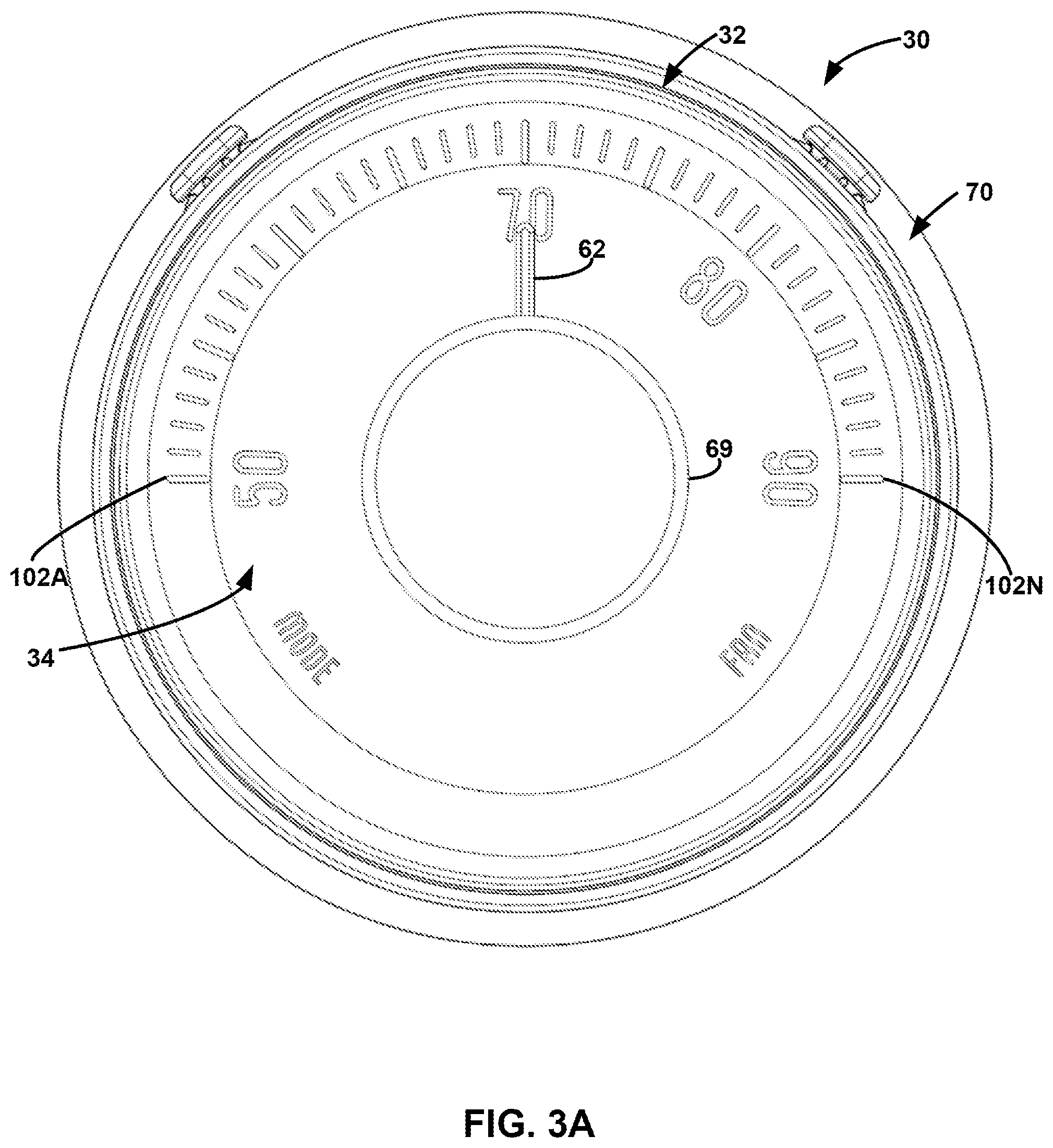 Patent US12305871 Figure 3 – HVAC controller including LEDs for illuminating a display
