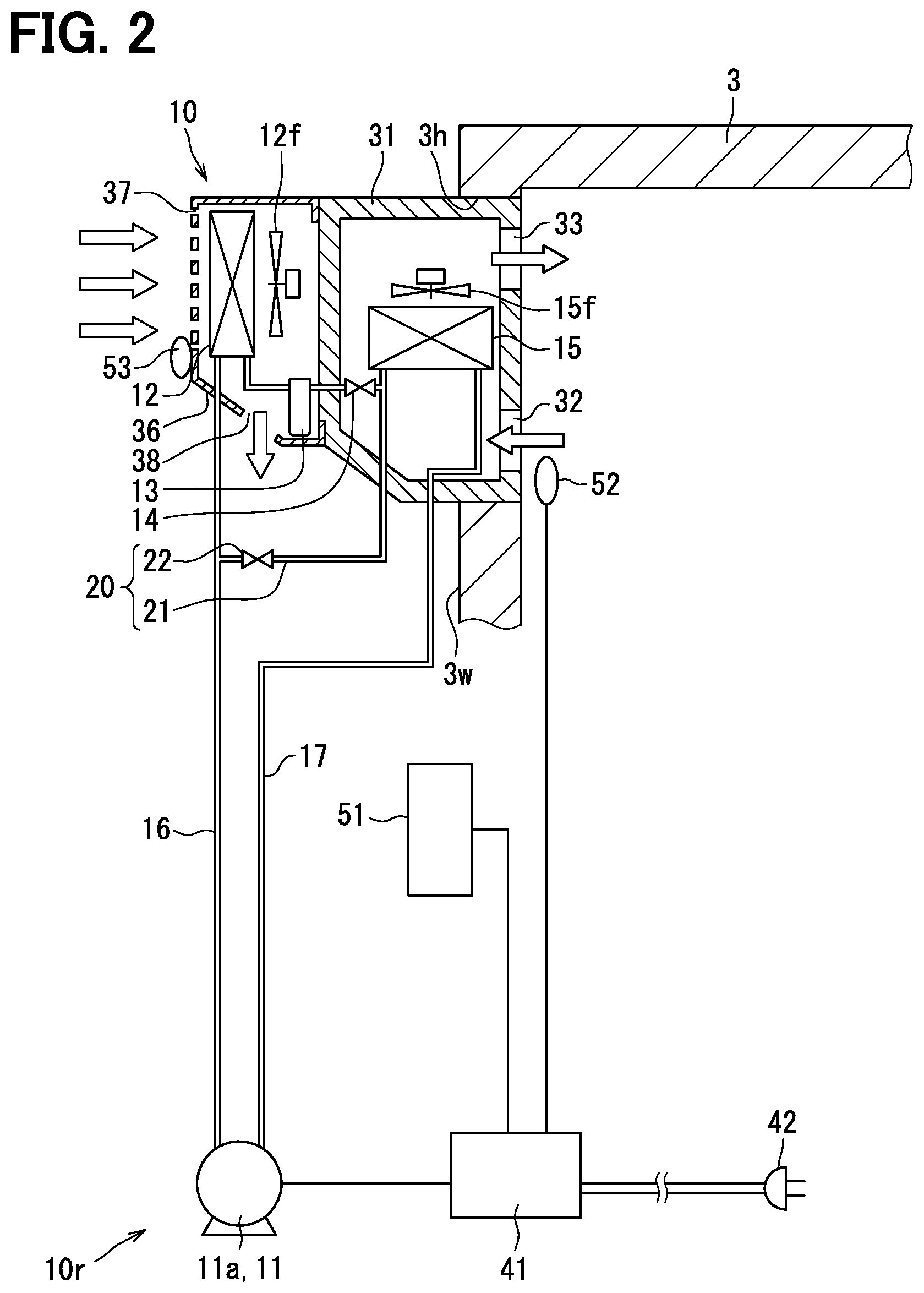 Patent US12305873 Figure 2 – Air-conditioning system, air-conditioning control method, and air-conditioning control program