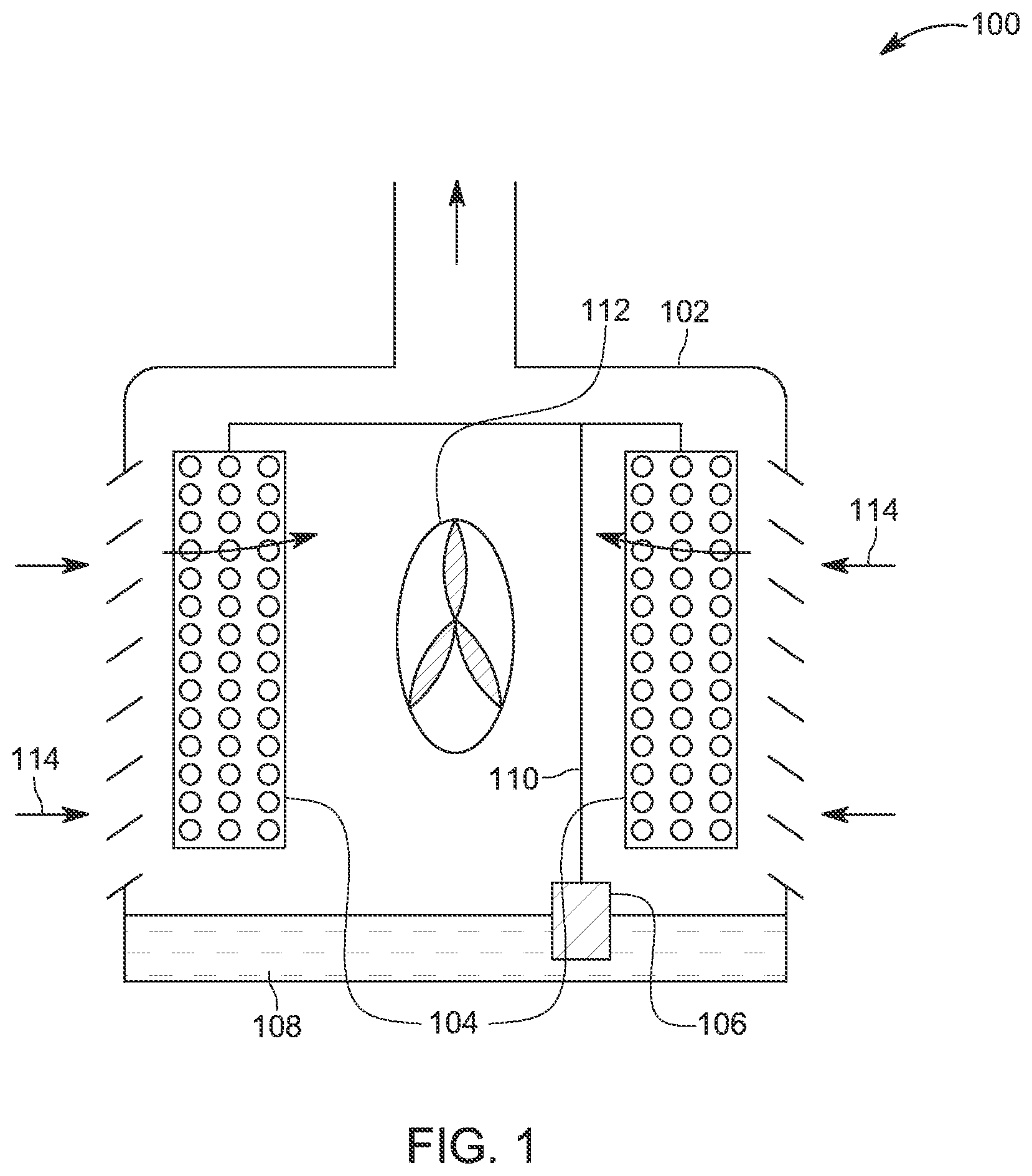 Patent US12305883 Figure 1 – Combined direct and indirect evaporative cooling system and method