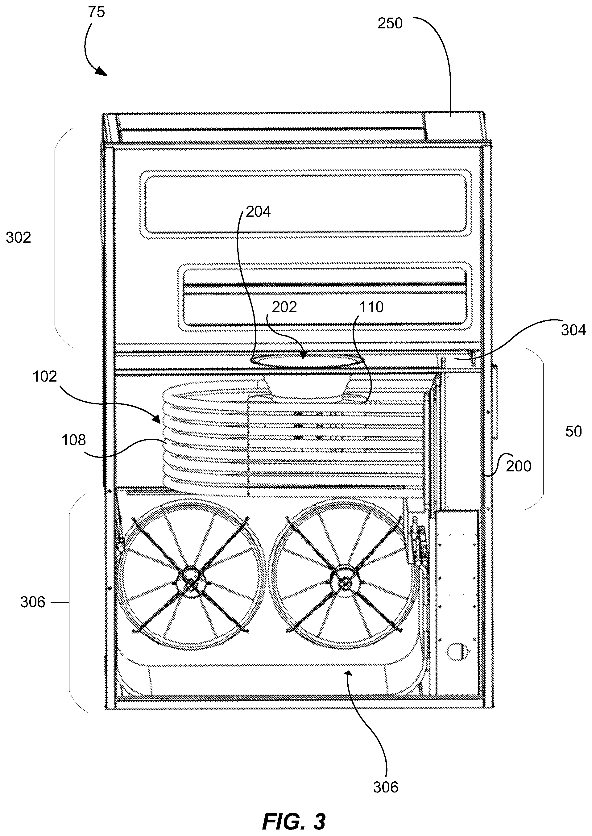 Patent US12305886 Figure 3 – Heating systems with unhoused centrifugal fan and wraparound heat exchanger