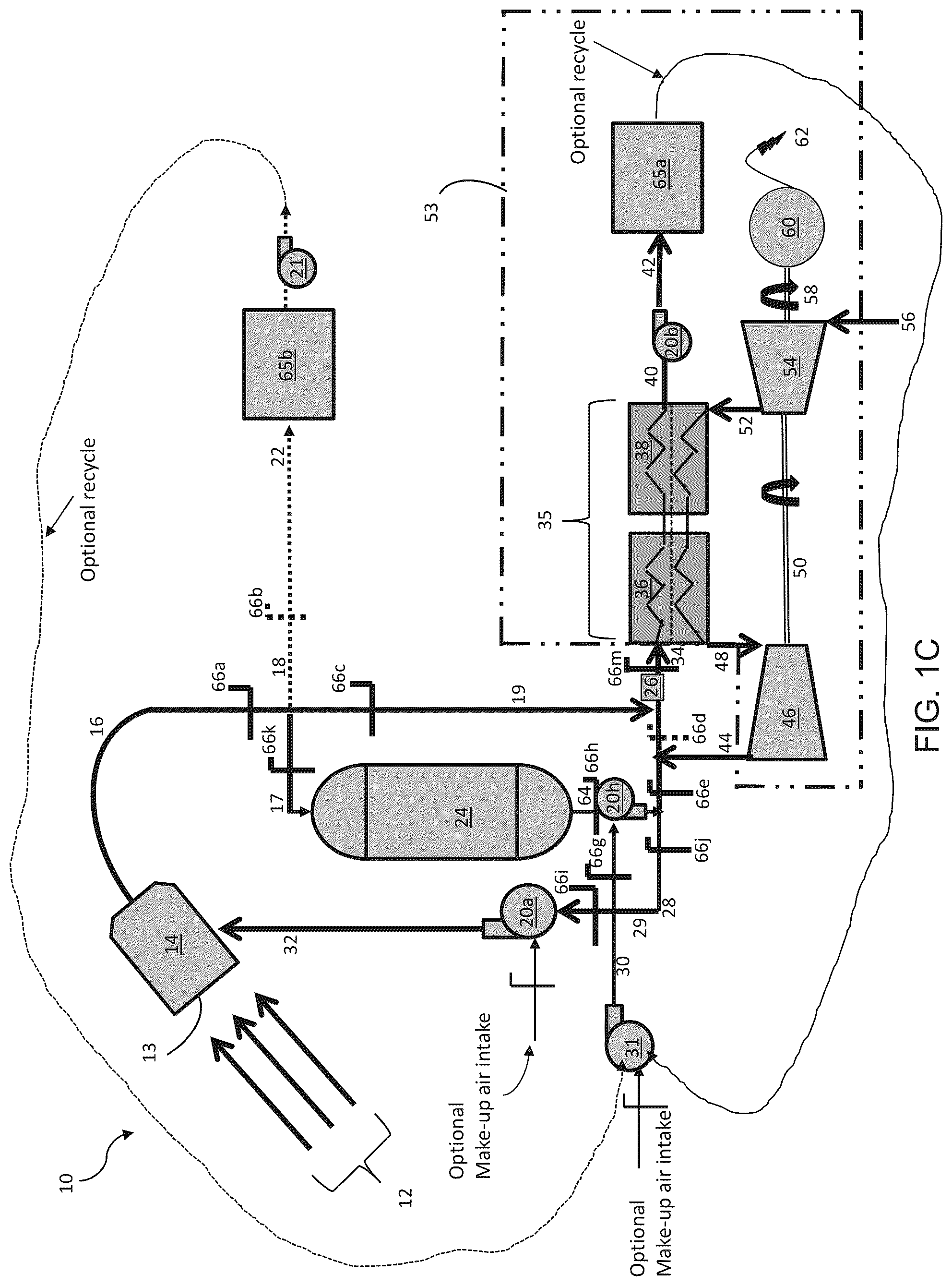 Patent US12305888 Figure 3 – Concentrated solar energy collection, thermal storage, and power generation systems and methods with optional supplemental fuel production