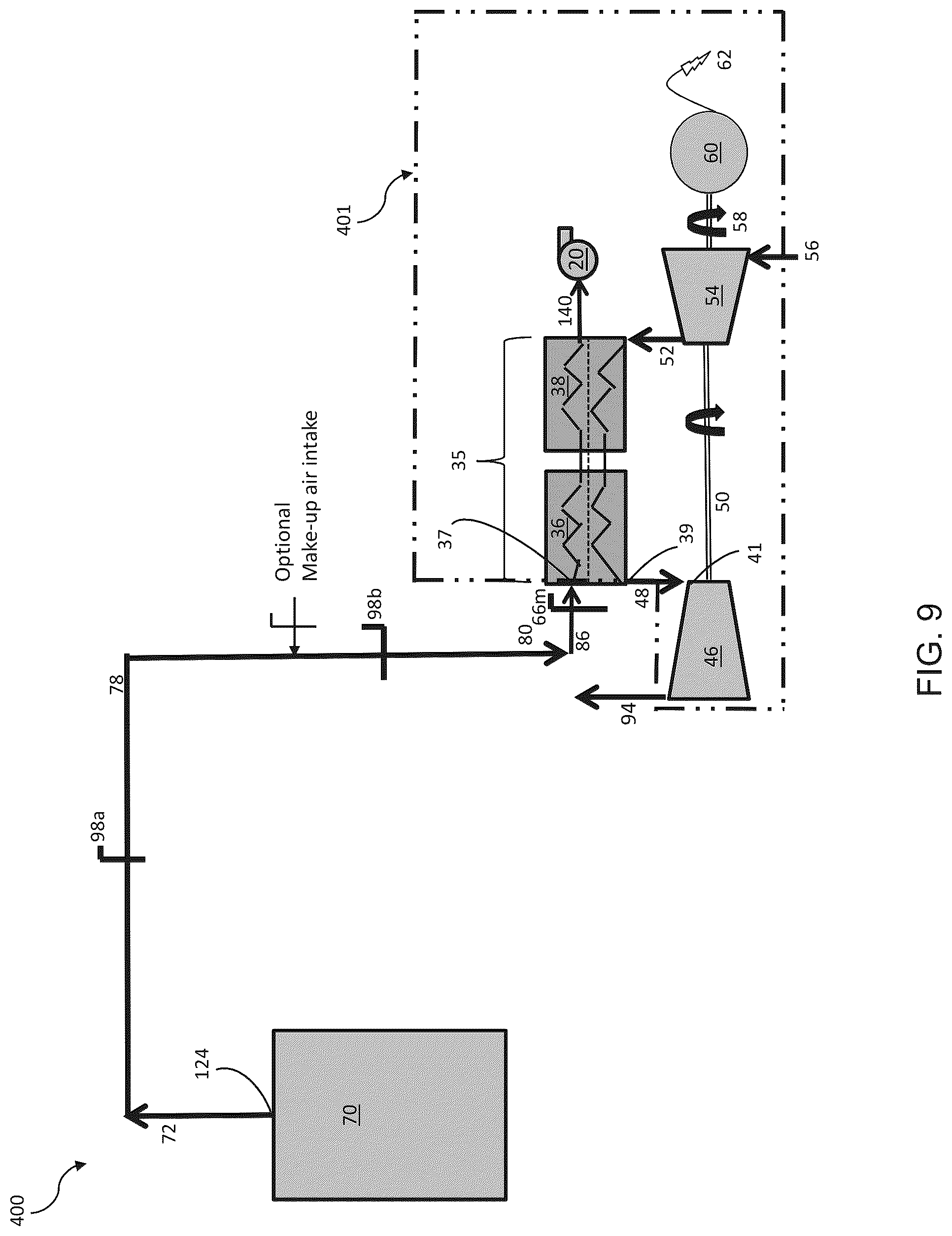 Patent US12305888 Figure 16 – Concentrated solar energy collection, thermal storage, and power generation systems and methods with optional supplemental fuel production